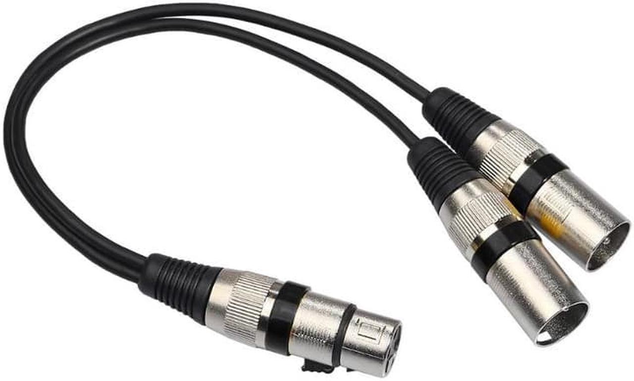 1Pcs 3Pin XLR Female Jack to Dual 2 Male Plug Y Splitter 30cm Adapter Cable Cord Microphone Audio Extension Cable Cord wire