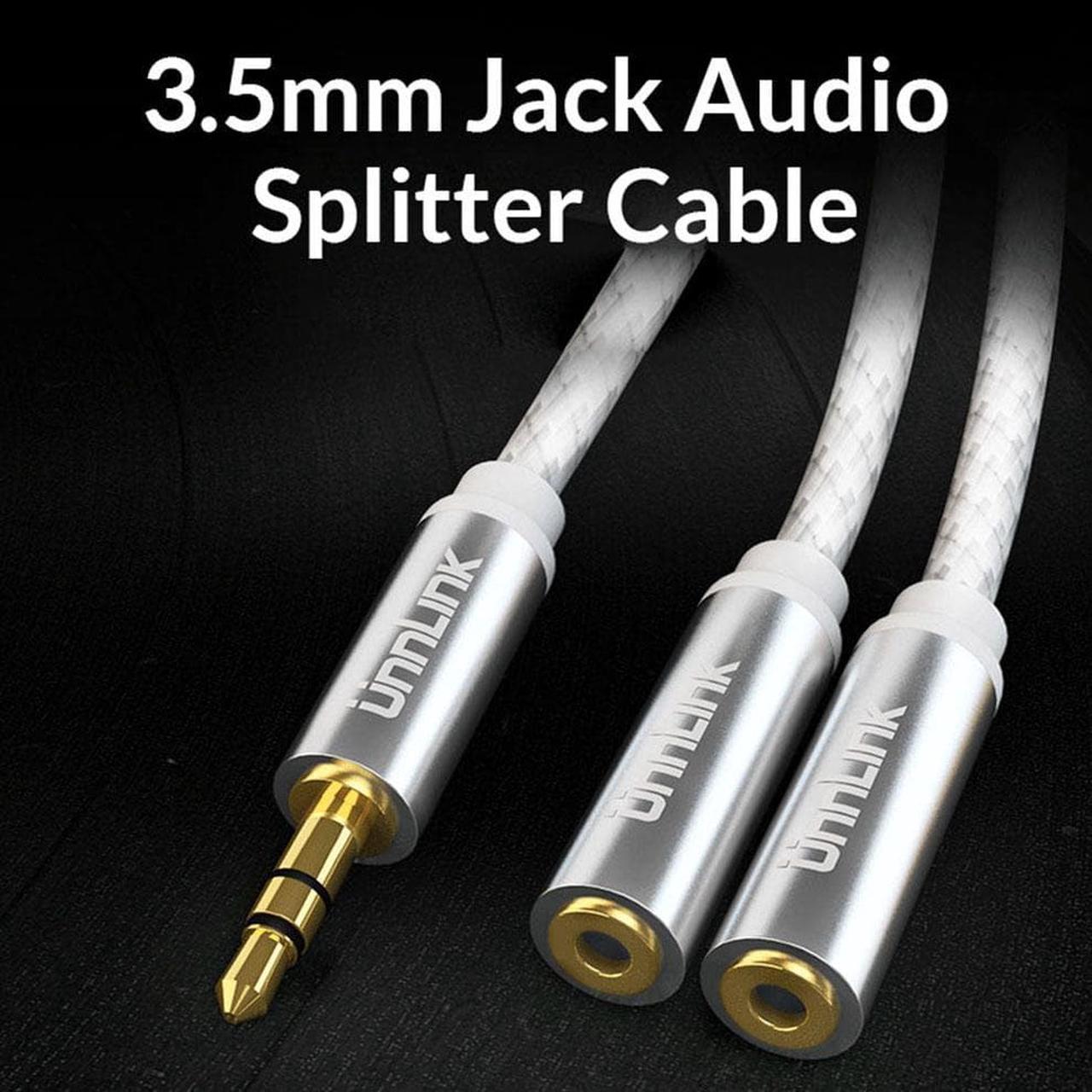 1Pcs Unnlink 3 Poles TRS 3.5mm Jack Audio Splitter Extension Cable 1X2 Adapter AUX Audio Cable 1 In 2 Out for Earphone MP3 Earbuds