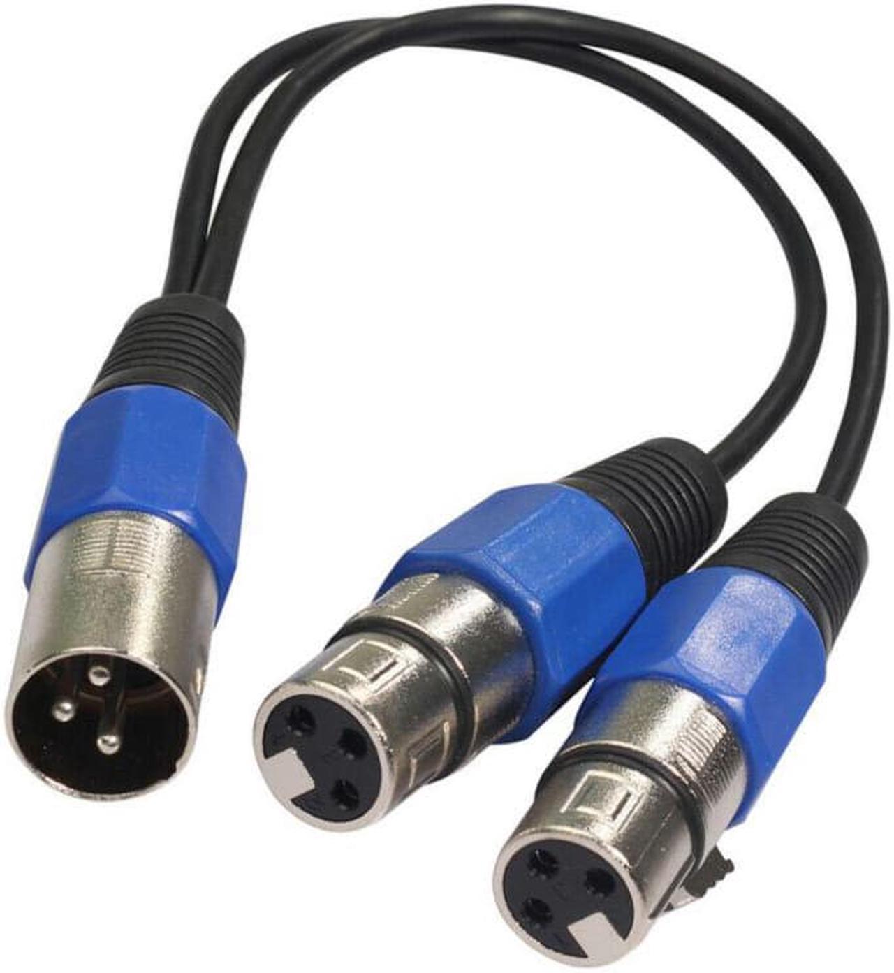 1Pcs Y Splitter One Male To Two Female XLR Adapter Short Cable Cord For Mixer Microphone Speaker Amplifier