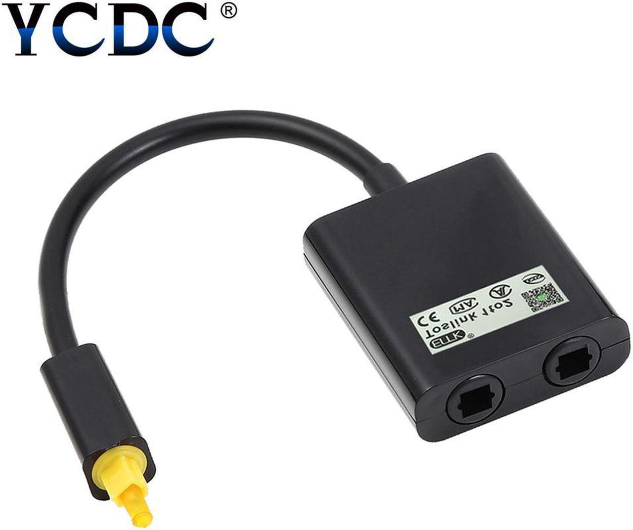 1Pcs YCDC 1to2 SPDIF/Toslink Digital Optical Audio Splitter Toslink Switcher Adapter SPDIF Optical Cable Switch Splitter Hub