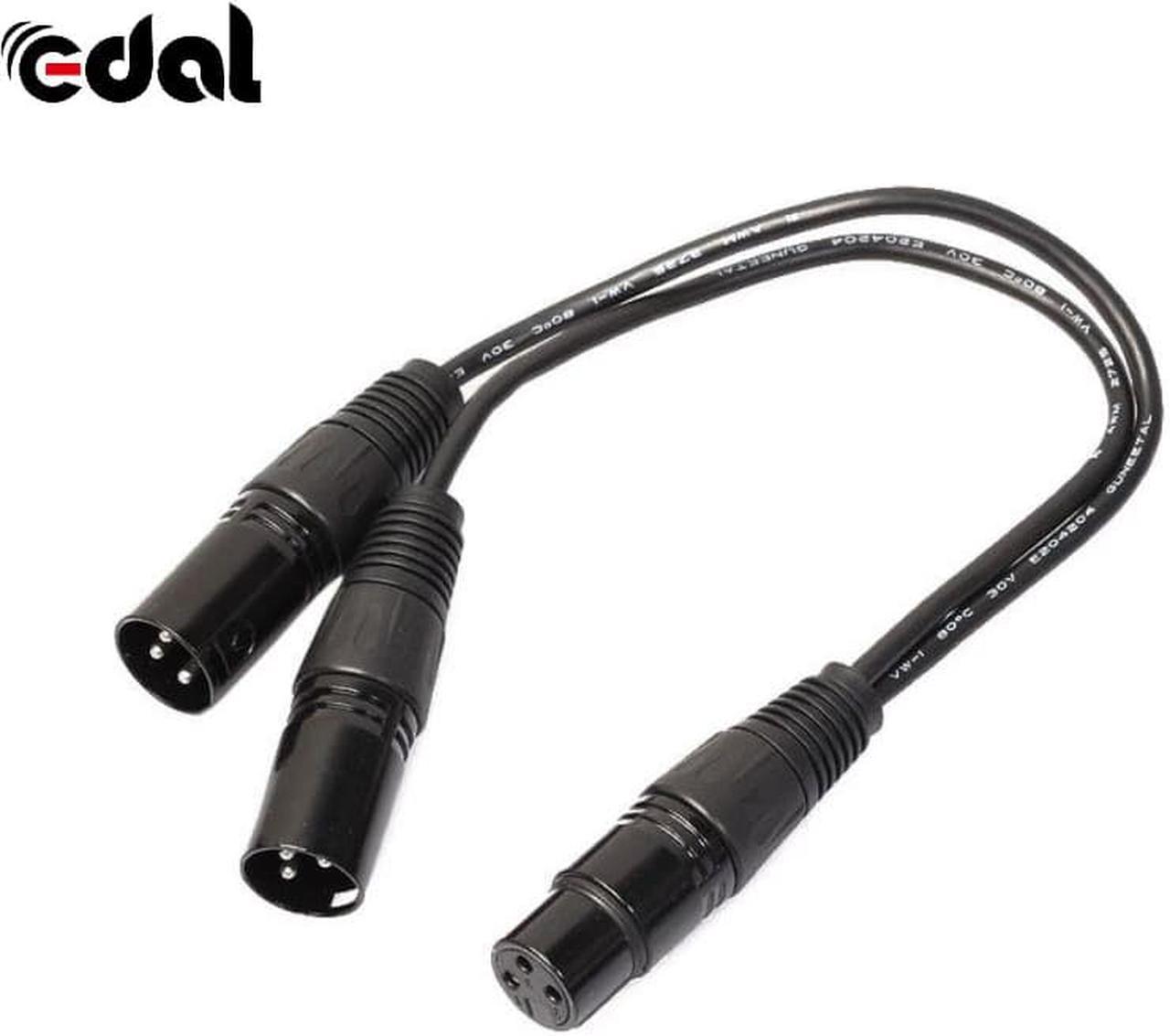 1Pcs 3 pin 1Ft XLR microphone adapter cable audio cable XLR female plug to 2 male XLR plug Y splitter cable