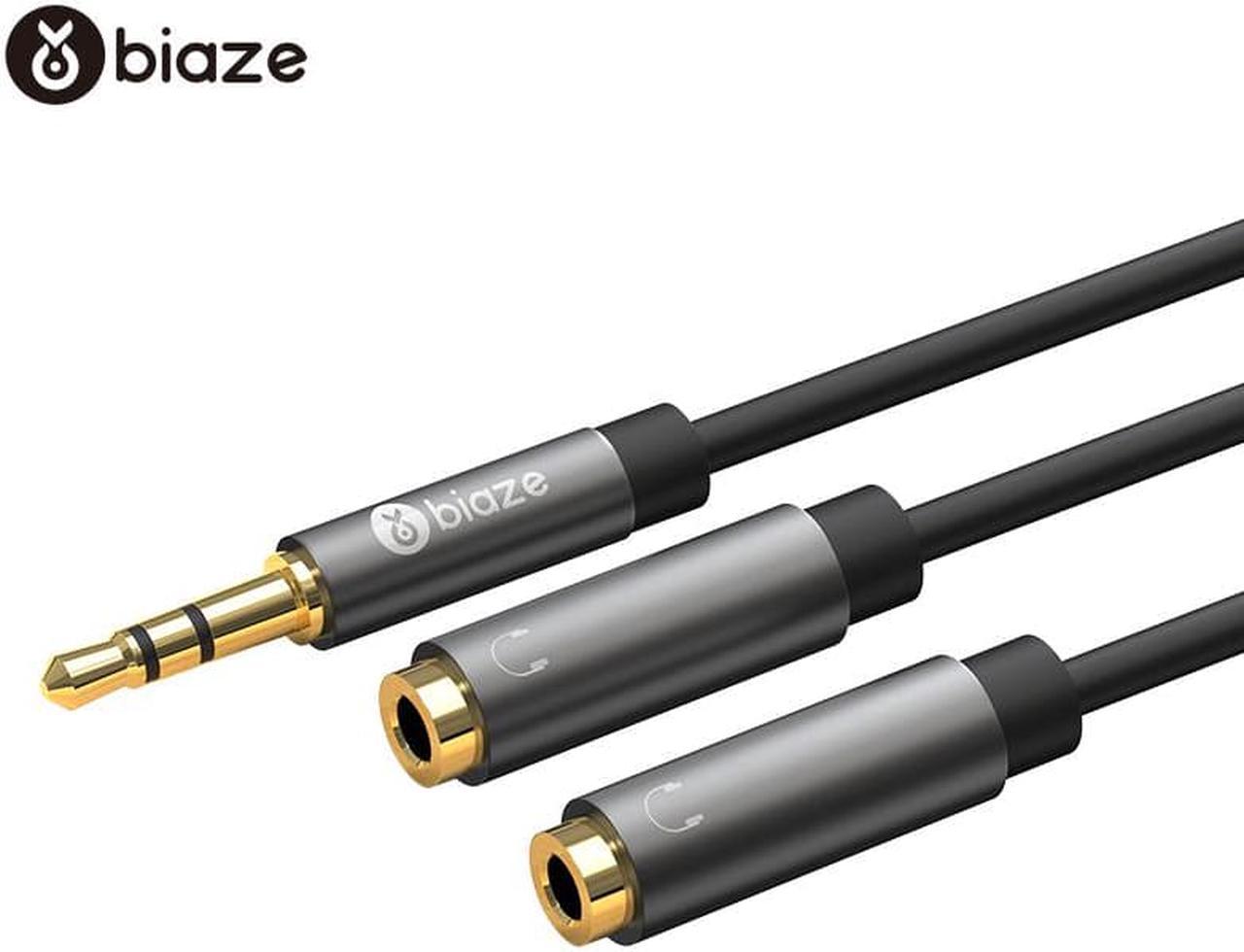 1Pcs Biaze 3.5mm Male to 2 Female Headphone Audio Cable Splitter Jack 3.5mm Splitter Adapter AUX Cable for iPhone Samsung MP3 Player