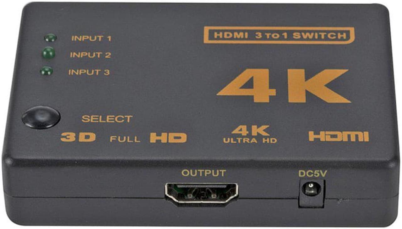 1Pcs 4K*2K 3x1 HDMI Switch Splitter 3 In 1 out HDTV Audio Video Converter Adapter with Remote Control for XBOX360 DVD PS3 Projector