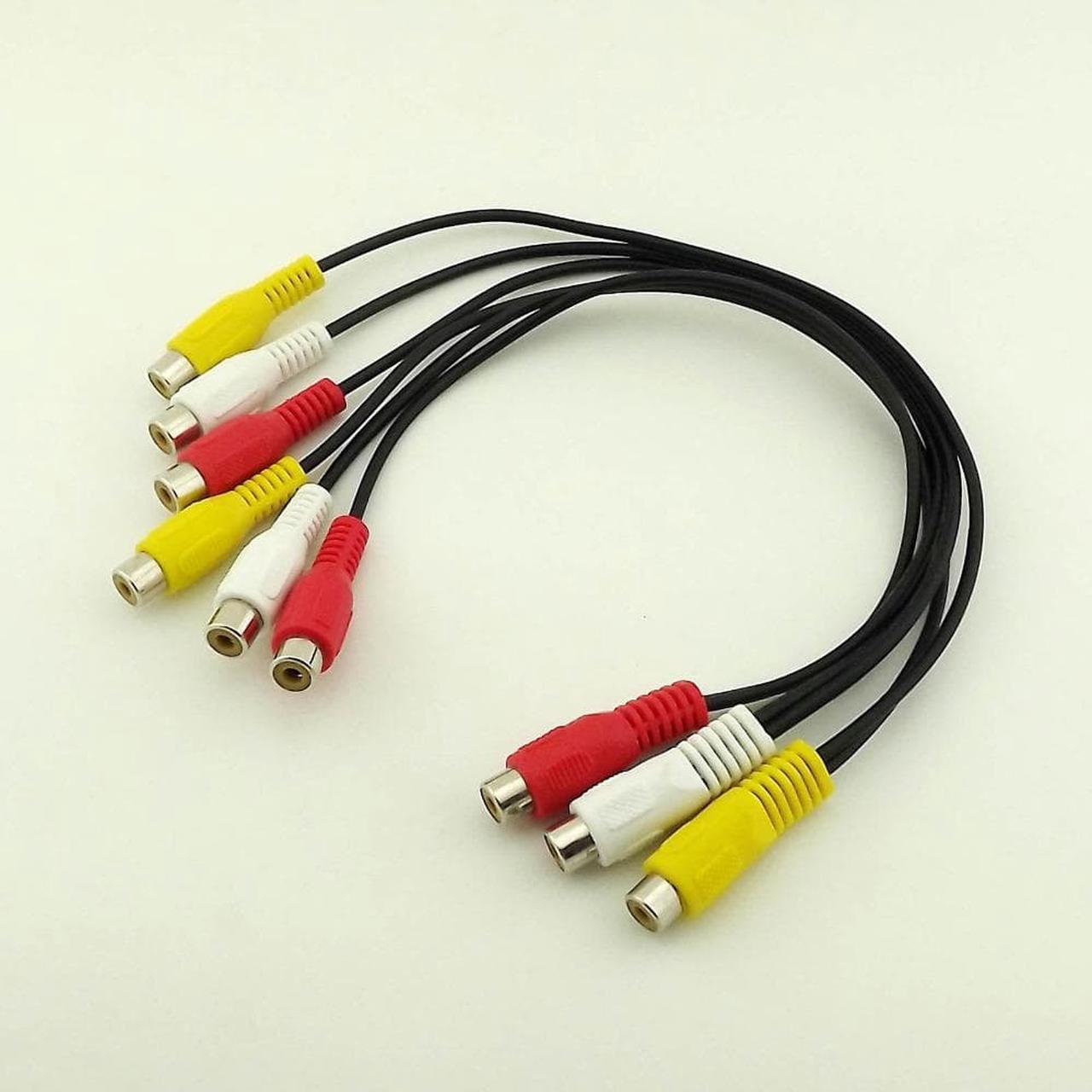 10pcs 3 RCA Female to 6 RCA Jack Splitter Composite Audio Video AV Adapter Cable