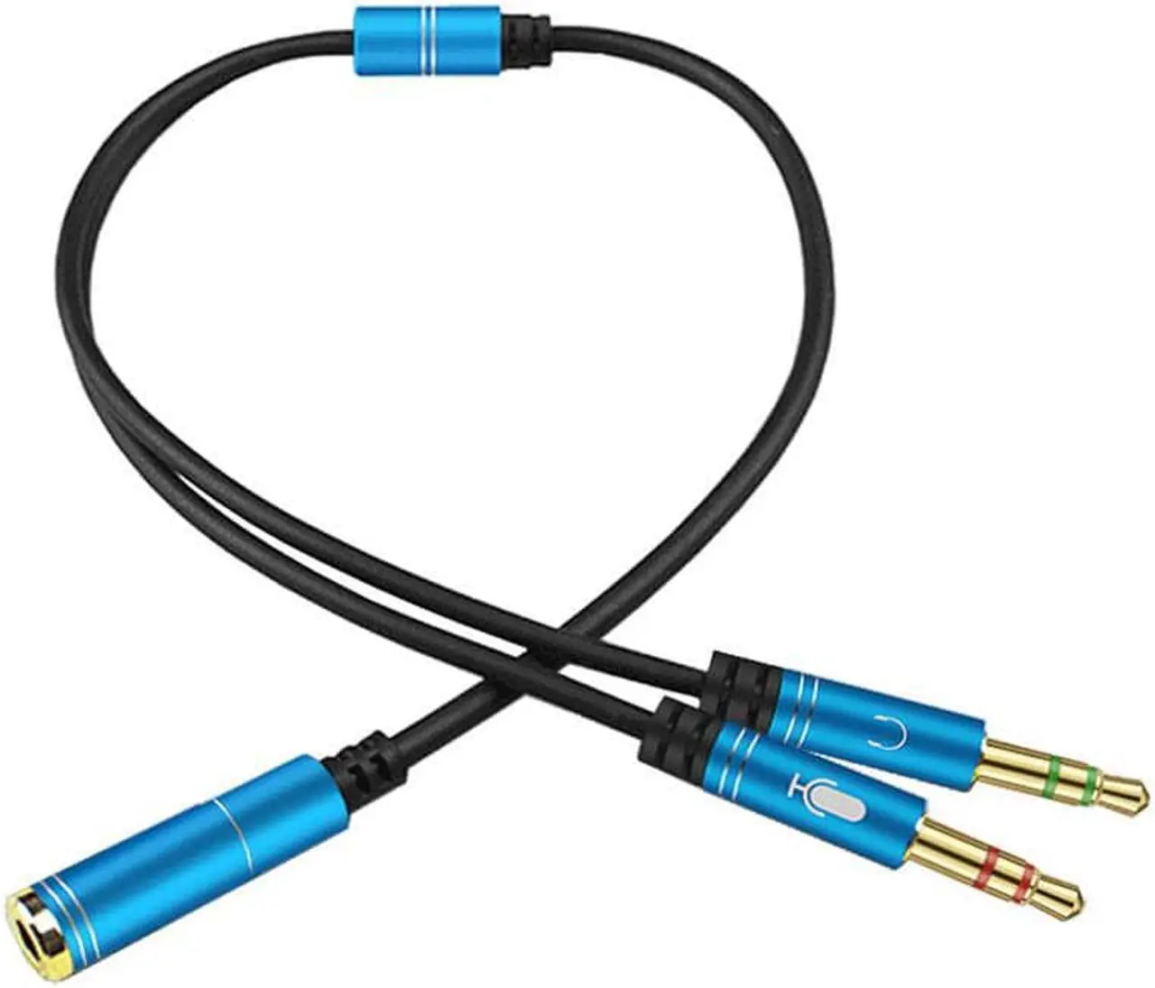 Alt view image 4 of 5 - 1Pcs Ostart AUX 3.5mm Audio Splitter Cable for Computer Jack 3.5mm Female to 2 Male Mic Audio Y Splitter Cable Headset to PC Adapter