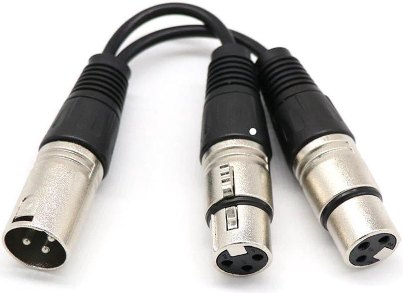 1Pcs 1.5m 3 Pin XLR Female to 2x Male Y Splitter Cable Audio Microphone Adapter Lead Nickel plated metal connectors