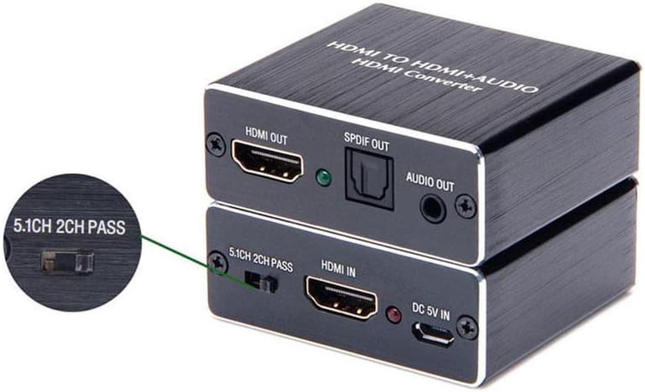 1Pcs 4K x 2K 3D HDMI Audio Extractor Converter HDMI to Optical TOSLINK SPDIF + HDMI with 3.5mm Stereo Audio Splitter Adapter