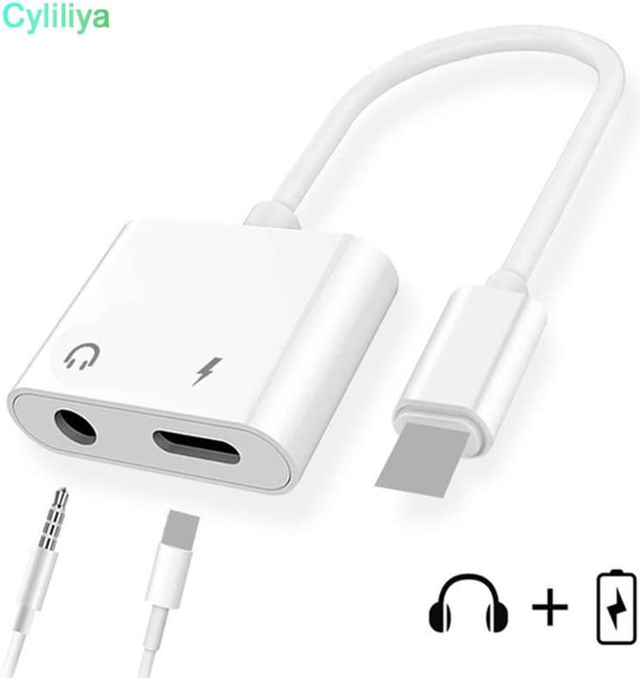 1Pcs Splitter For lightn to 3.5mm Headphone Jack Audio Converter Earphone Aux Cable Adapter For iPhone 7 8 Plus X 2 in 1 Charging