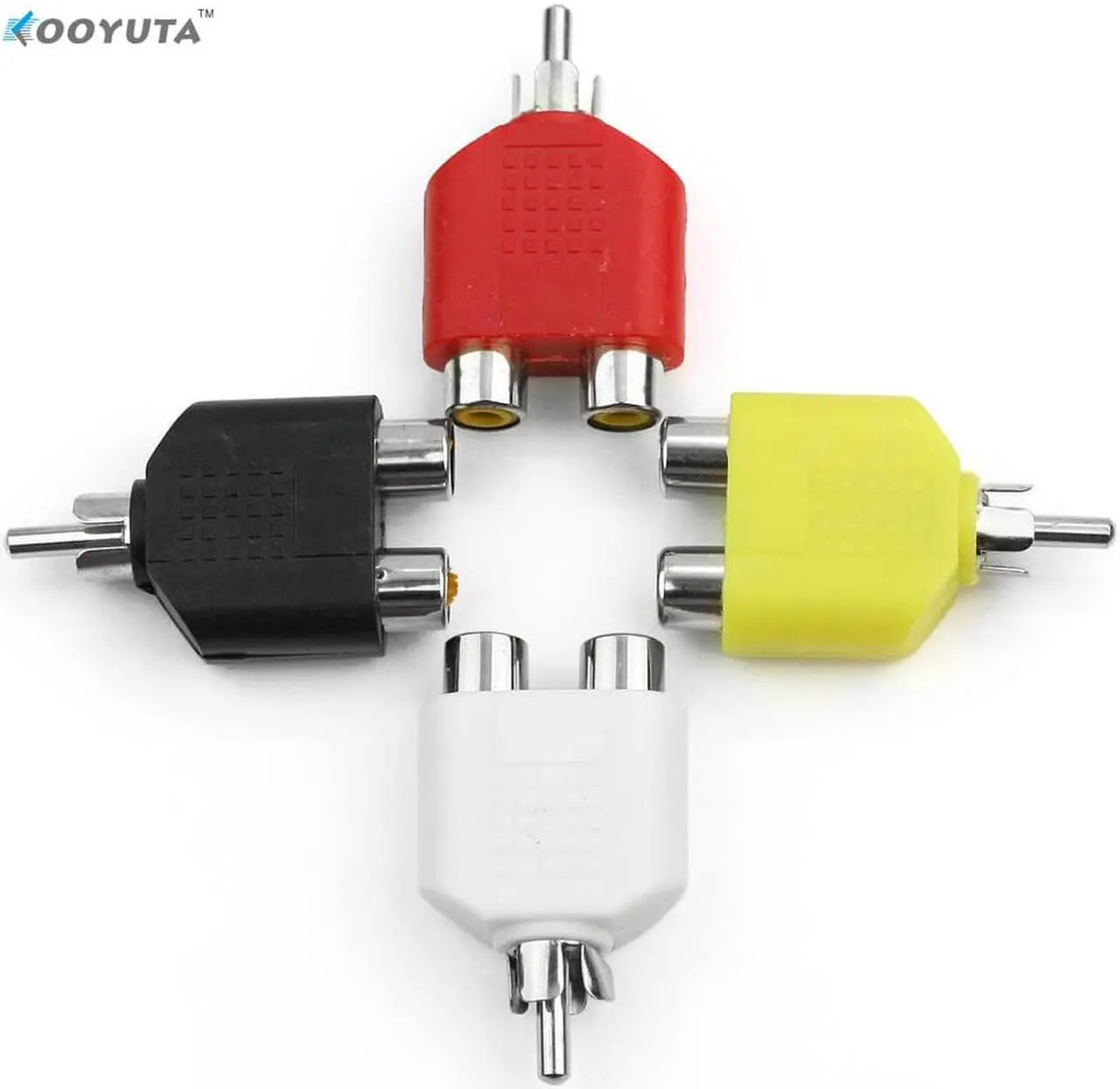 Alt view image 3 of 5 - 1Pcs 4 x RCA Jack Y Splitter Plug Adapter 1 Male to 2 Female For Audio Video AV TV Cable Converter Durable randomly send GT