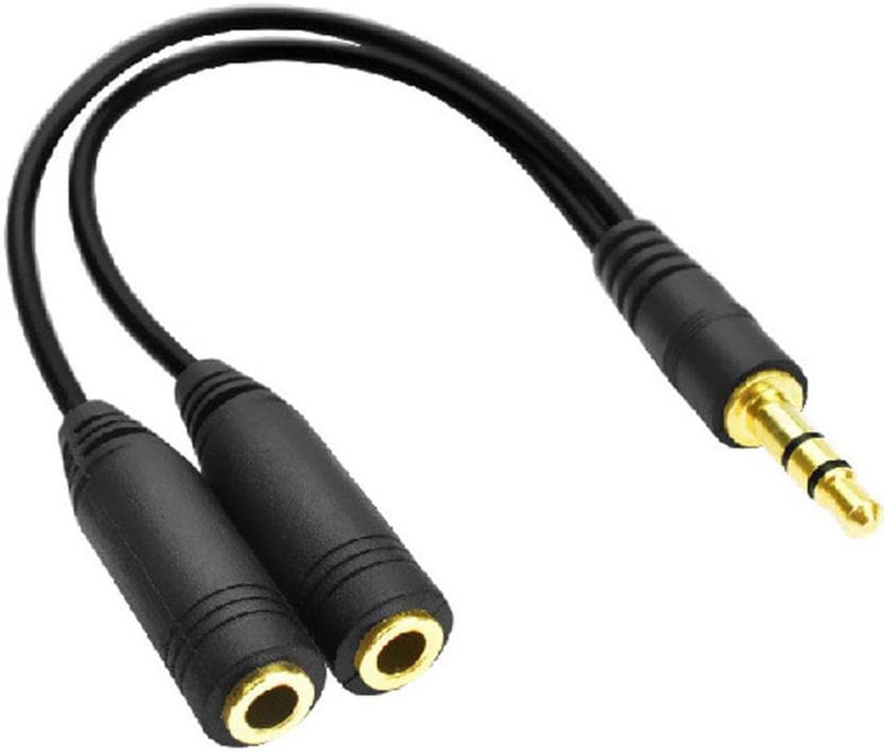 1Pcs Top sale 120mm 3.5mm Stereo Audio Male to 2 Female Headset Mic Y Splitter Cable Adapter Y Splitter Cable