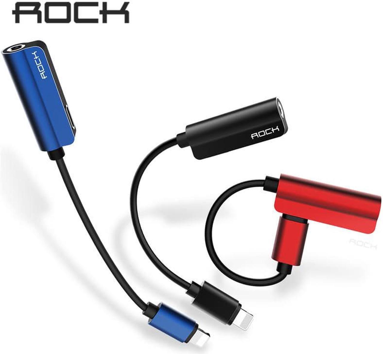 1Pcs ROCK 3.5mm Audio Cable for iPhone Charging Wire Splitter Cable Lighting to 3.5mm Headphone Adapter Cord for iphone 7 8 X