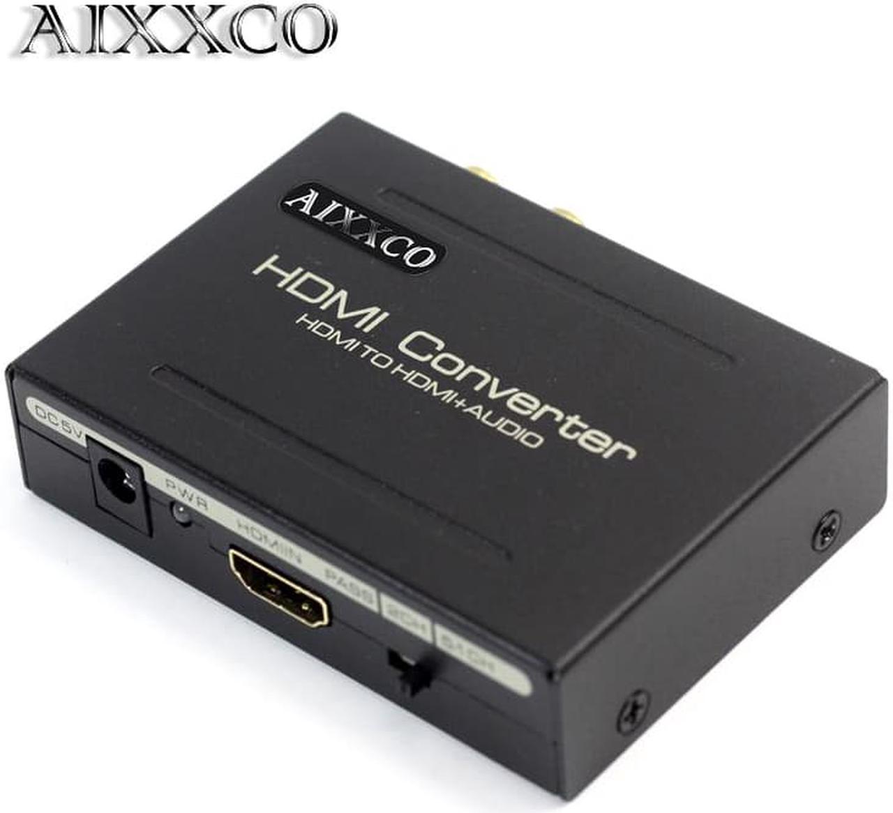 1Pcs AIXXCO HDMI Audio Extractor Splitter to SPDIF RCA Stereo L/R Analog Output ConverterSplitter Adapter with Power Adaptor