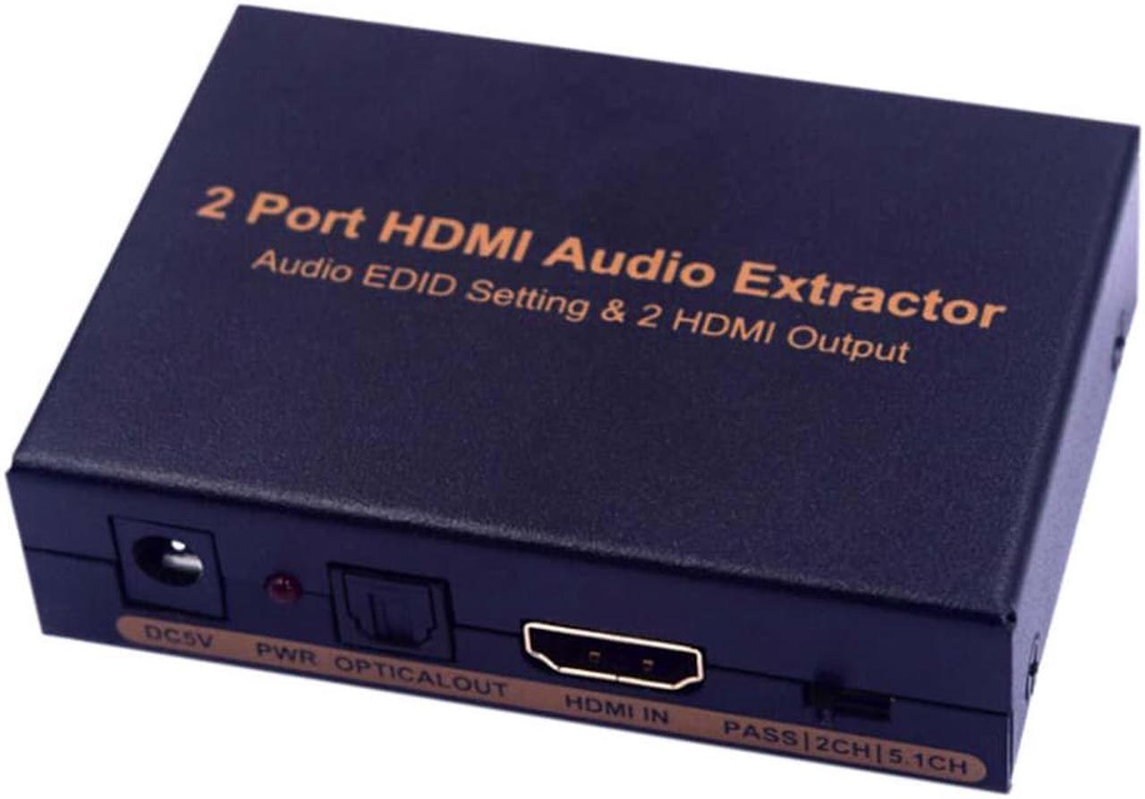 1Pcs HDMI one two and audio splitter Audio EDID Setting and 2 HDMI Output EU Plug