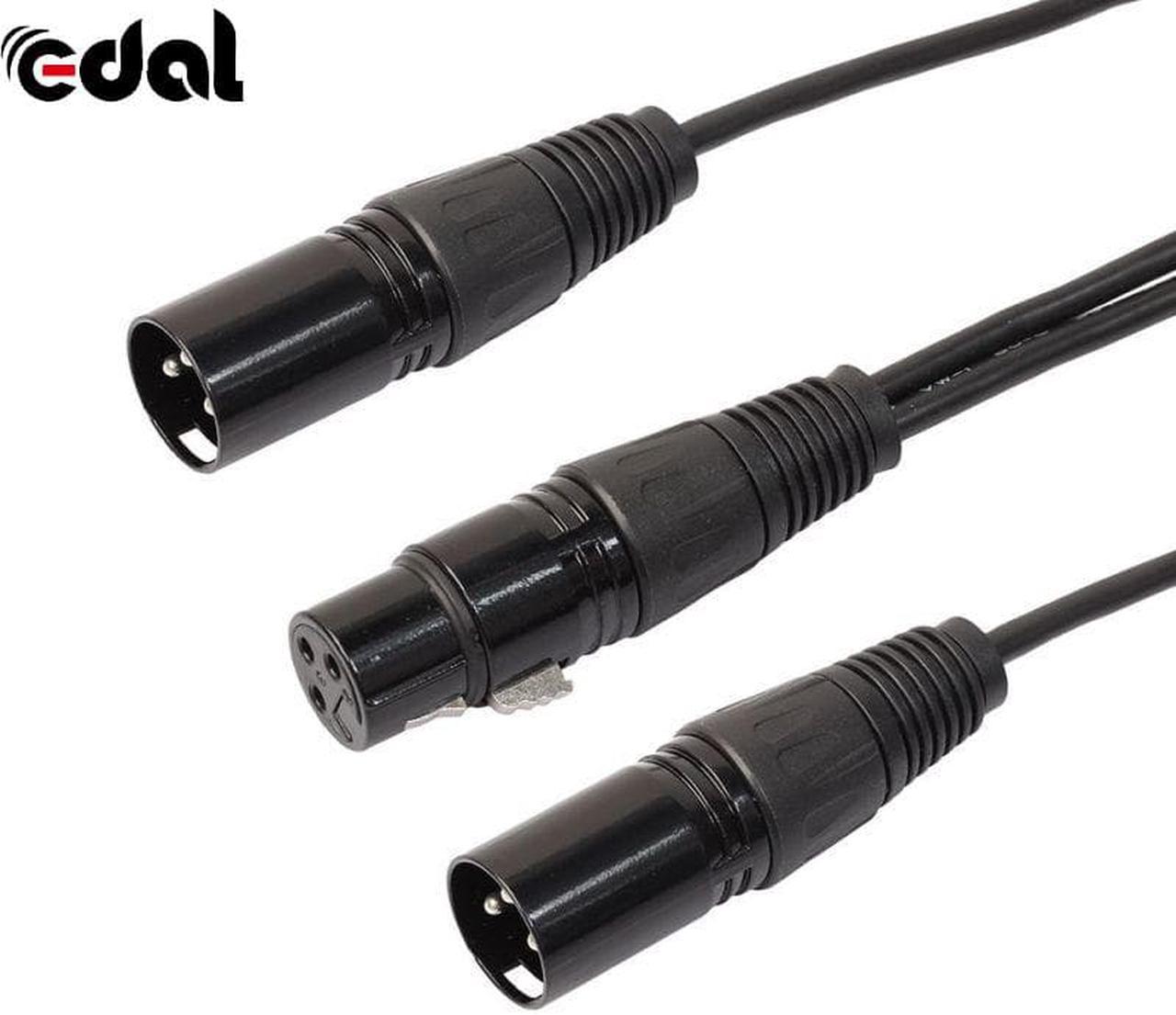 1Pcs XLR female plug to 2 male XLR plug Y splitter cable 3 pin 1Ft XLR microphone adapter cable audio cable