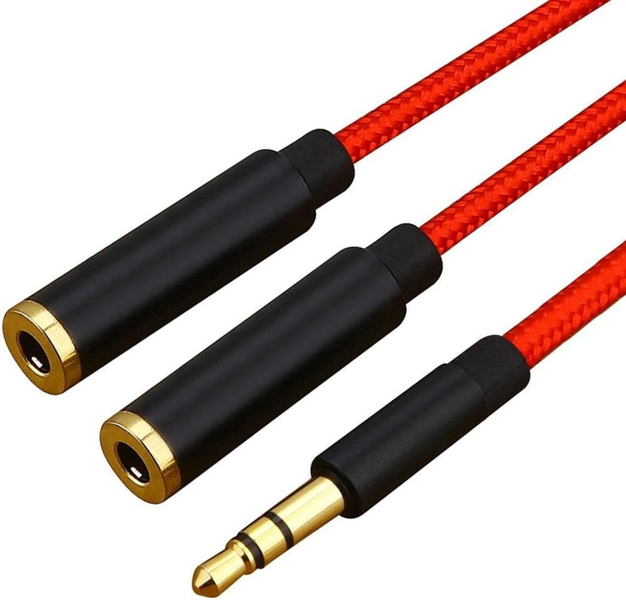 1Pcs 3.5mm Stereo Audio Extension Y Splitter Cable 1 Male to 2 Female Adapter for Earphone Headphone Speaker Smartphone MP3 Player