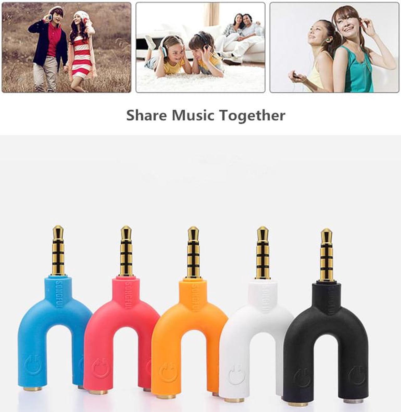 Alt view image 3 of 6 - 1Pcs U2 Earphone Share Adapter 3.5mm Audio Aux Plug Headphone Sharing Distributor Splitter for MP3 MP4 with Microphone Call Function