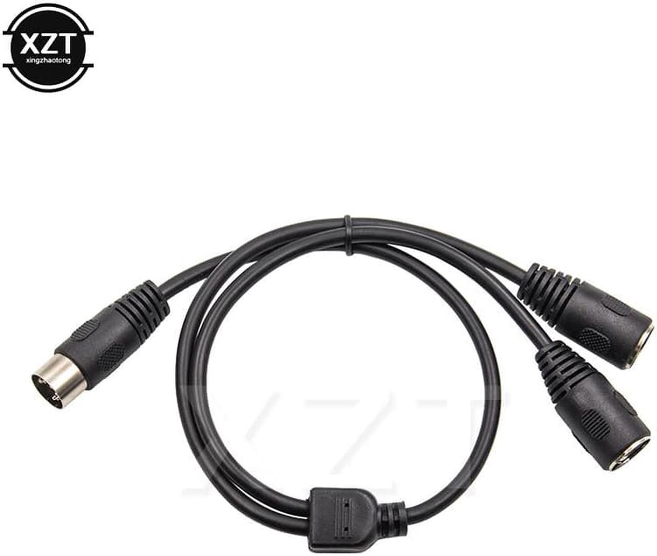 1Pcs 50cm Adapter Cable 5 PIN MIDI DIN 1 Male Plug to 2x Female Socket Y Splitter Adapter Cable