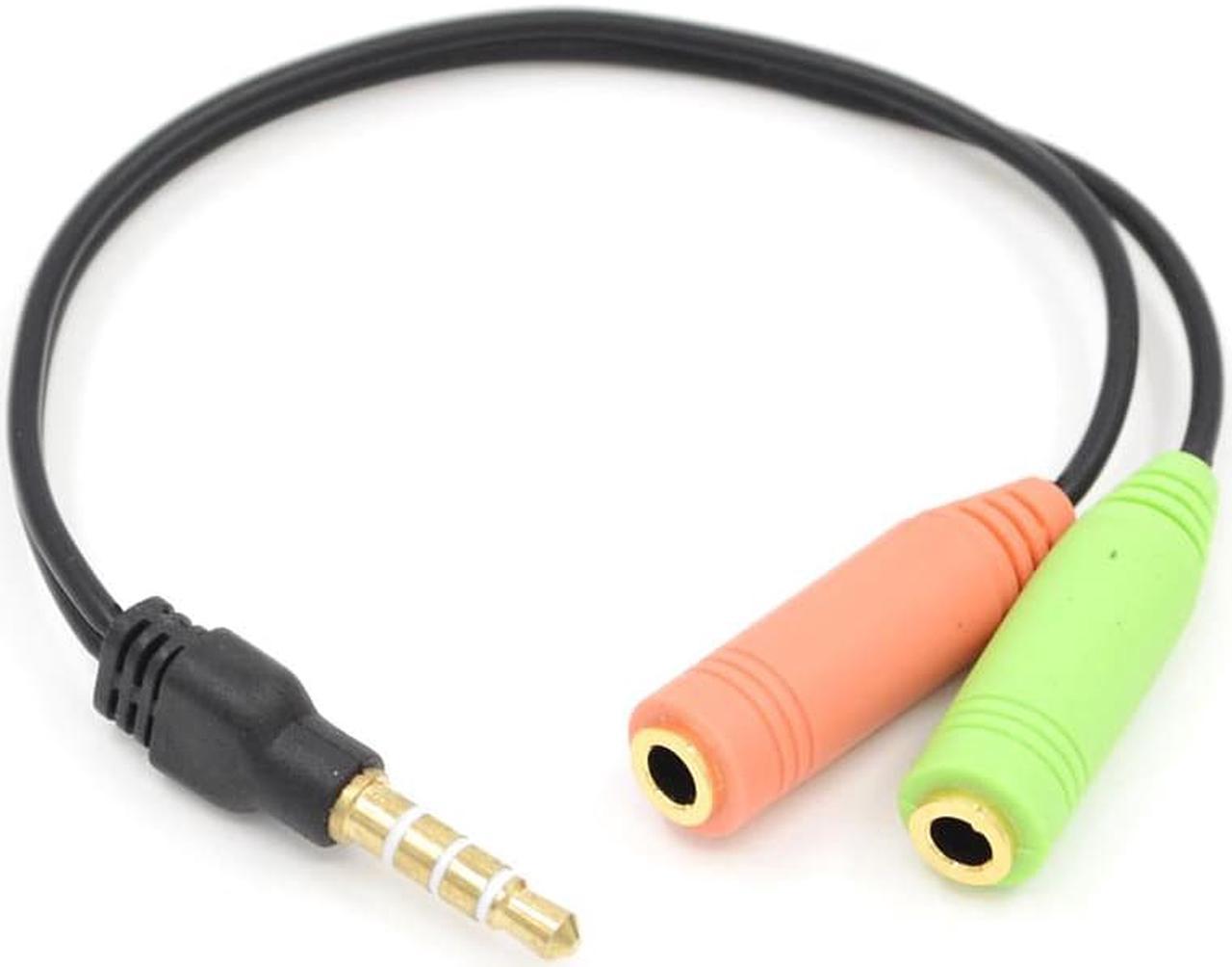 1Pcs Audio Jack Splitter Adaptor Cable Combo 3.5mm Male 4 Pole to Dual 3.5mm Female Jack Plug 4 position/4 pin audio port