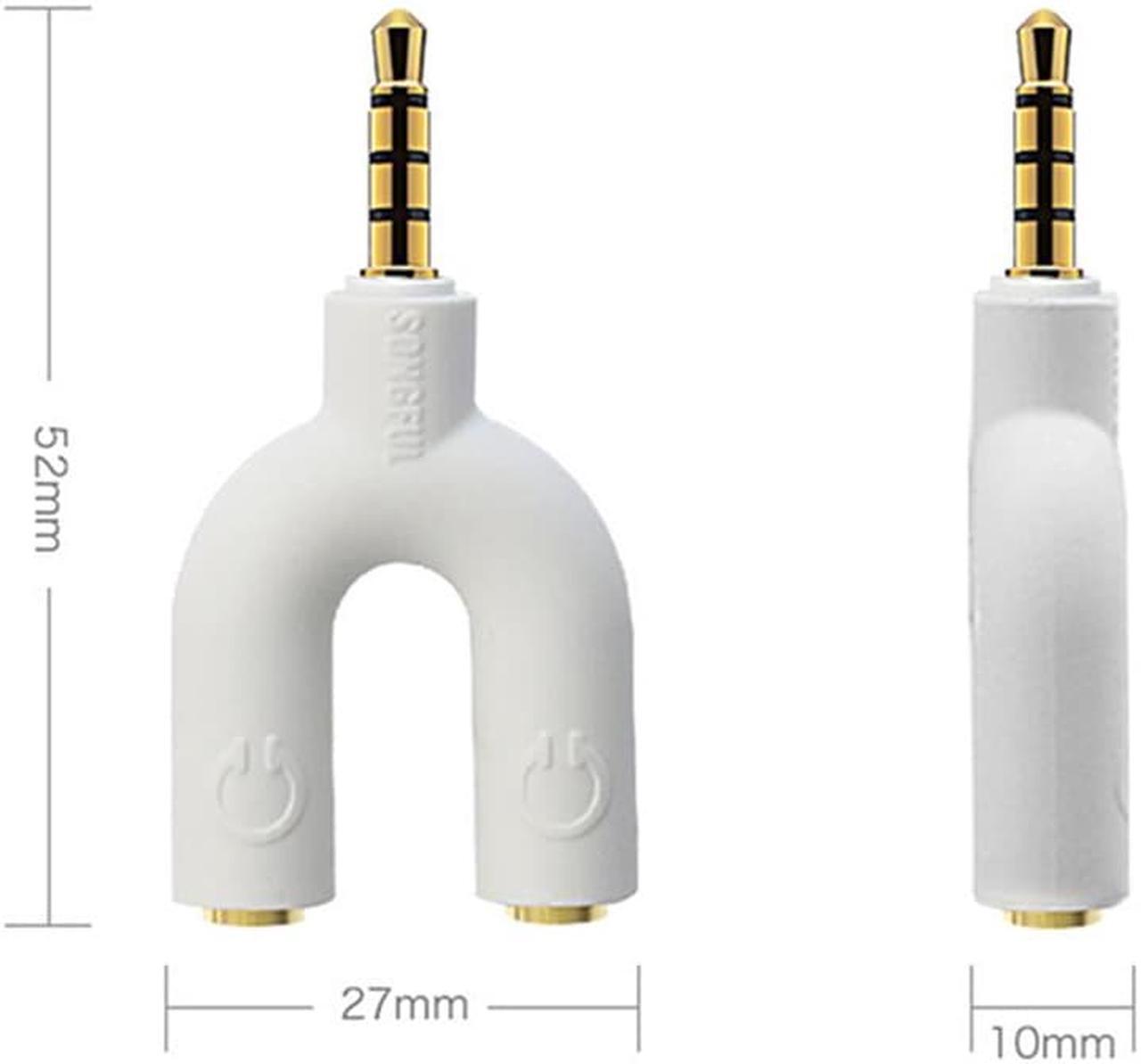 Alt view image 6 of 6 - 1Pcs U2 Earphone Share Adapter 3.5mm Audio Aux Plug Headphone Sharing Distributor Splitter for MP3 MP4 with Microphone Call Function