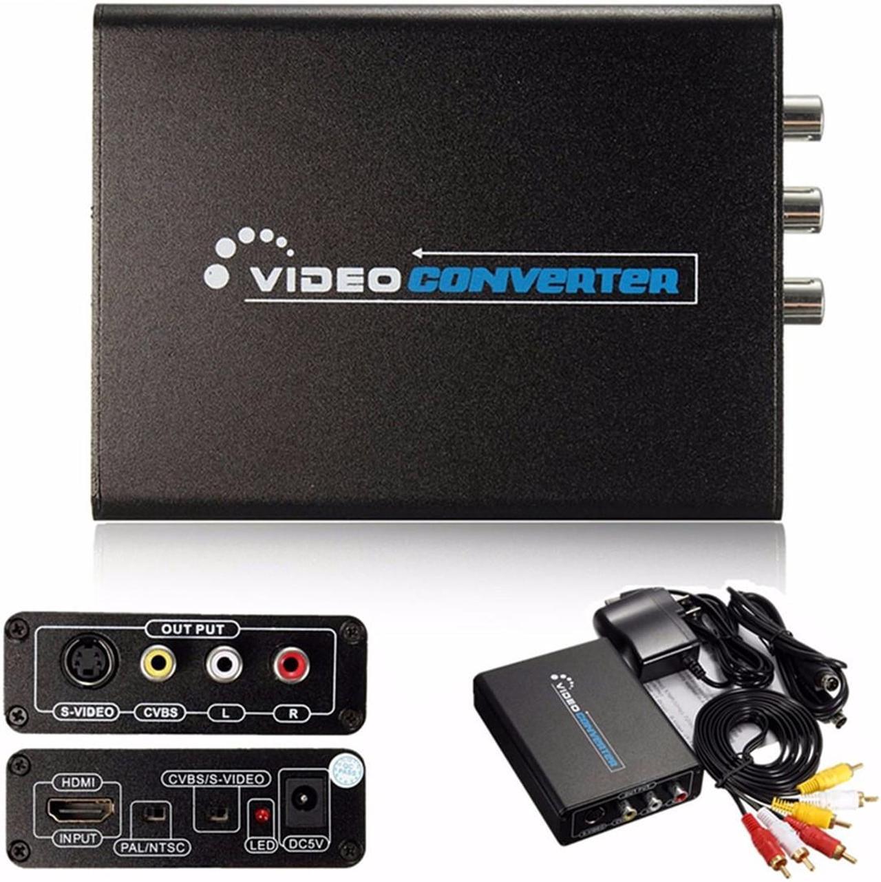 1Pcs 1080P HDMI to S Video CVBS RCA L/R Audio Video Converter Splitter Adapter For HDMI 1.3 HDCP