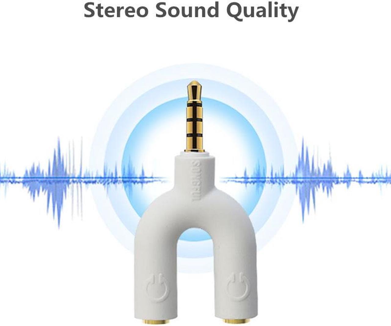 Alt view image 4 of 6 - 1Pcs U2 Earphone Share Adapter 3.5mm Audio Aux Plug Headphone Sharing Distributor Splitter for MP3 MP4 with Microphone Call Function