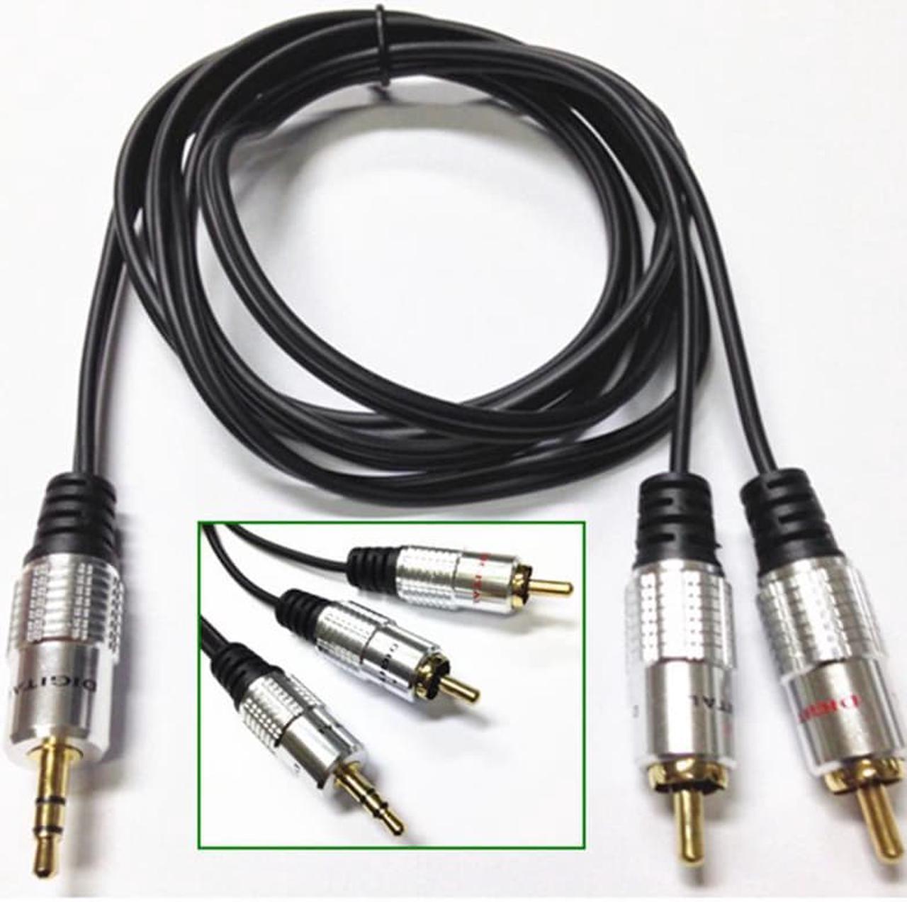 1Pcs Jack 3.5 mm to 2 RCA Audio Cable AUX Splitter 3.5mm Stereo Male to Male 2 RCA Adapter Speaker Cable 1.5M