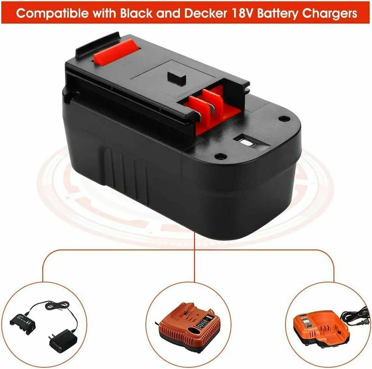 Alt view image 3 of 7 - 4.8AH HPB18 HPB18-OPE FSB18 244760-00 18V 18 VOLT Battery For Black and Decker