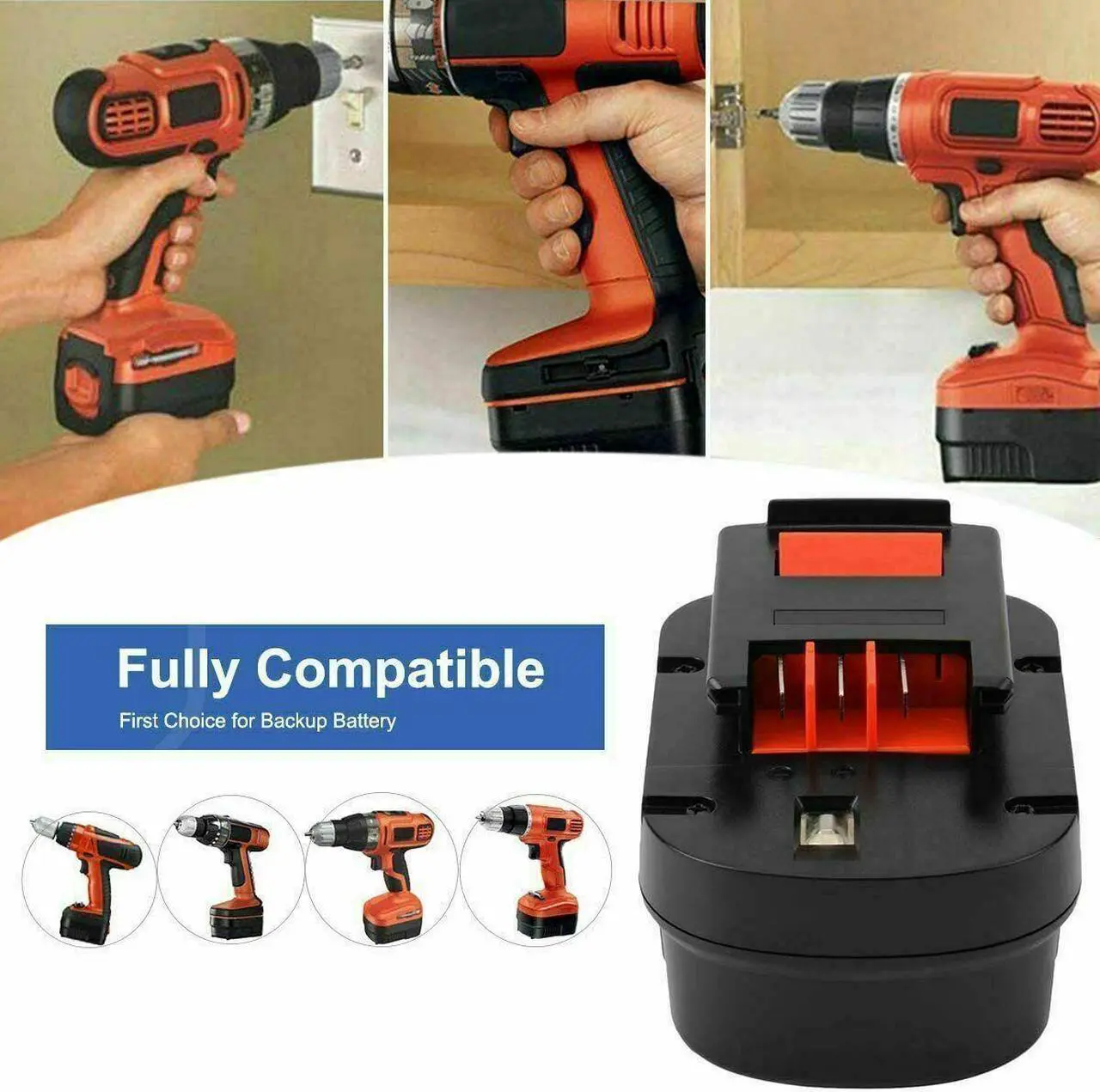Alt view image 4 of 7 - 4.8AH HPB18 HPB18-OPE FSB18 244760-00 18V 18 VOLT Battery For Black and Decker