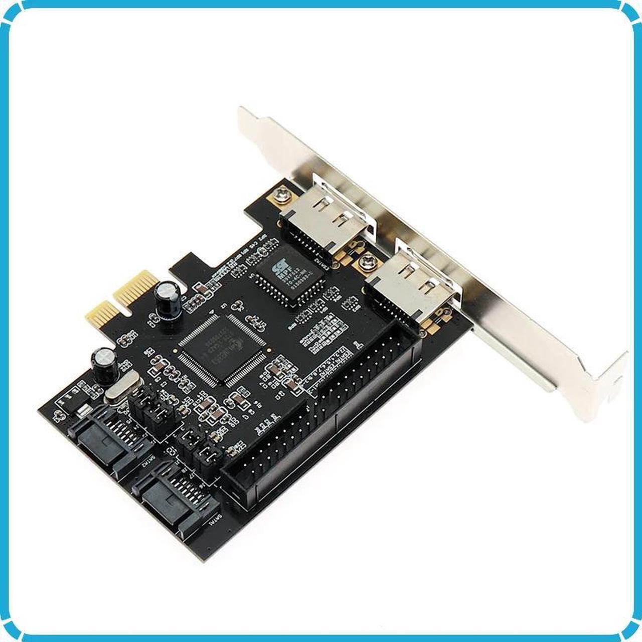 Alt view image 5 of 5 - Combo 2 port SATA 2.0 + IDE + 2 port eSATA PCI-e PCI express RAID Controller Card Adapter PCI-e IDE SATA Card