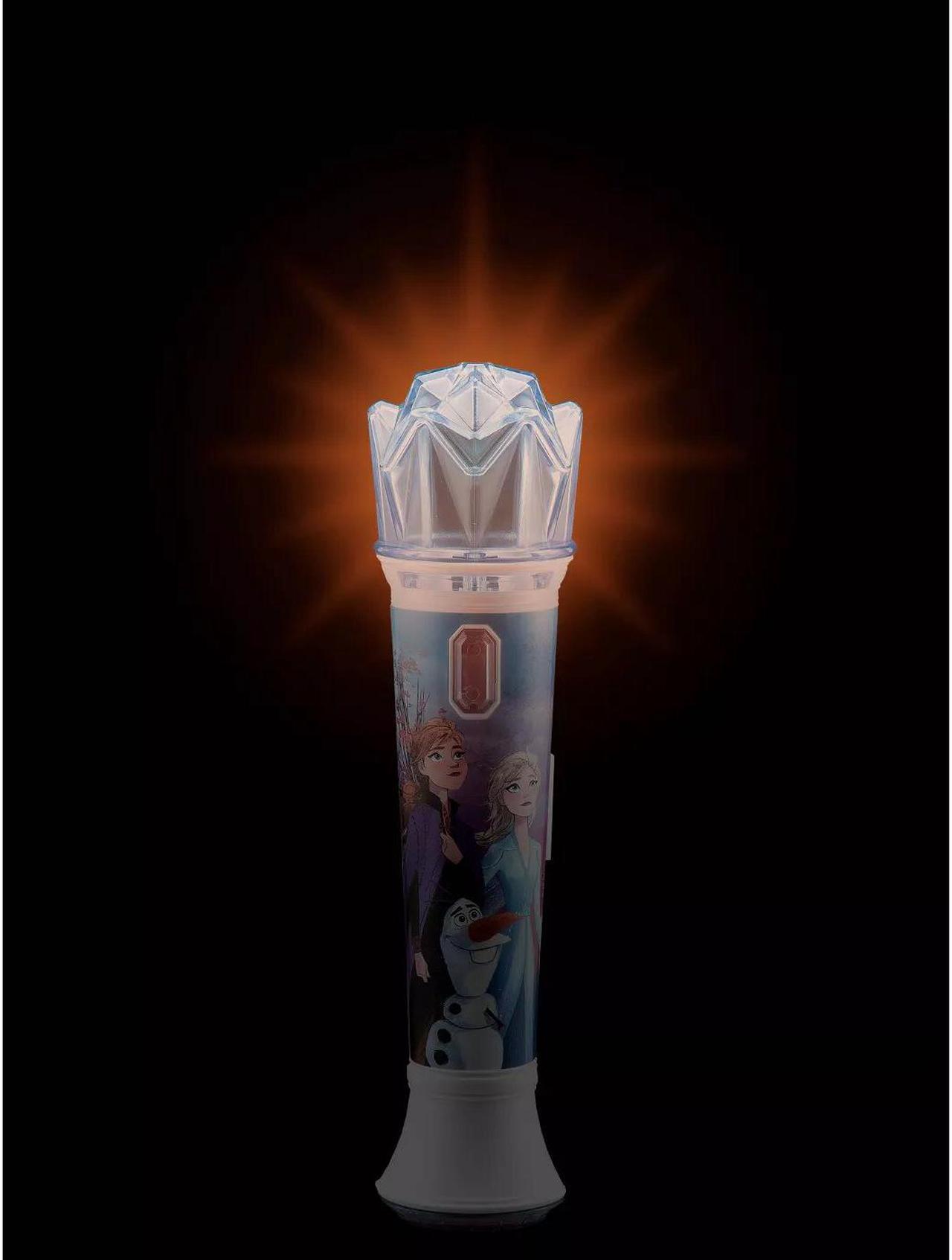 Alt view image 4 of 18 - Disney Frozen 2 Karaoke Sing Along Microphone For Kids, Built In Music, Flashing Lights, Pretend Mic, Toys For Kids Karaoke Machine, Blue