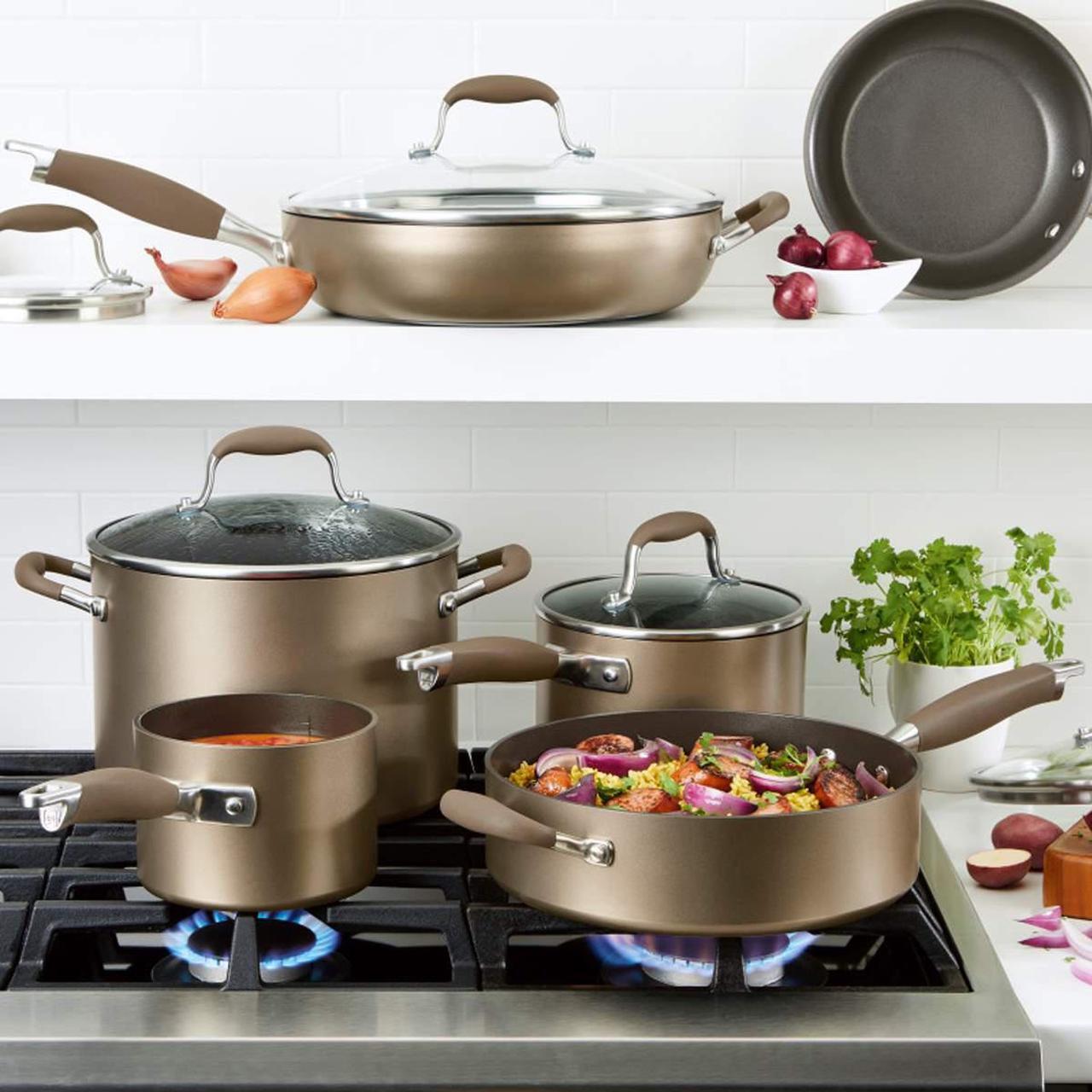 Main image of Advanced Home Hard-Anodized Sapphire-Reinforced Nonstick Cookware Set, 11-Piece, Bronze Brown