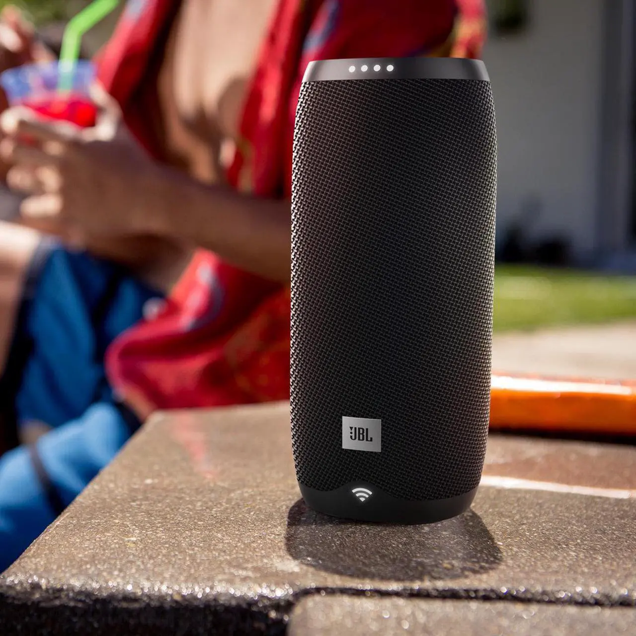 Alt view image 5 of 20 - JBL Link 10 Smart Voice-Activated Portable Wireless Bluetooth Speaker with Google Assistant, IPX7 Waterproof, Black