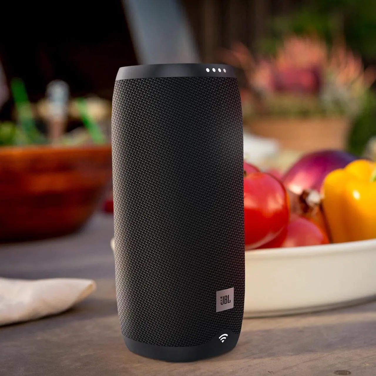 Alt view image 6 of 20 - JBL Link 10 Smart Voice-Activated Portable Wireless Bluetooth Speaker with Google Assistant, IPX7 Waterproof, Black