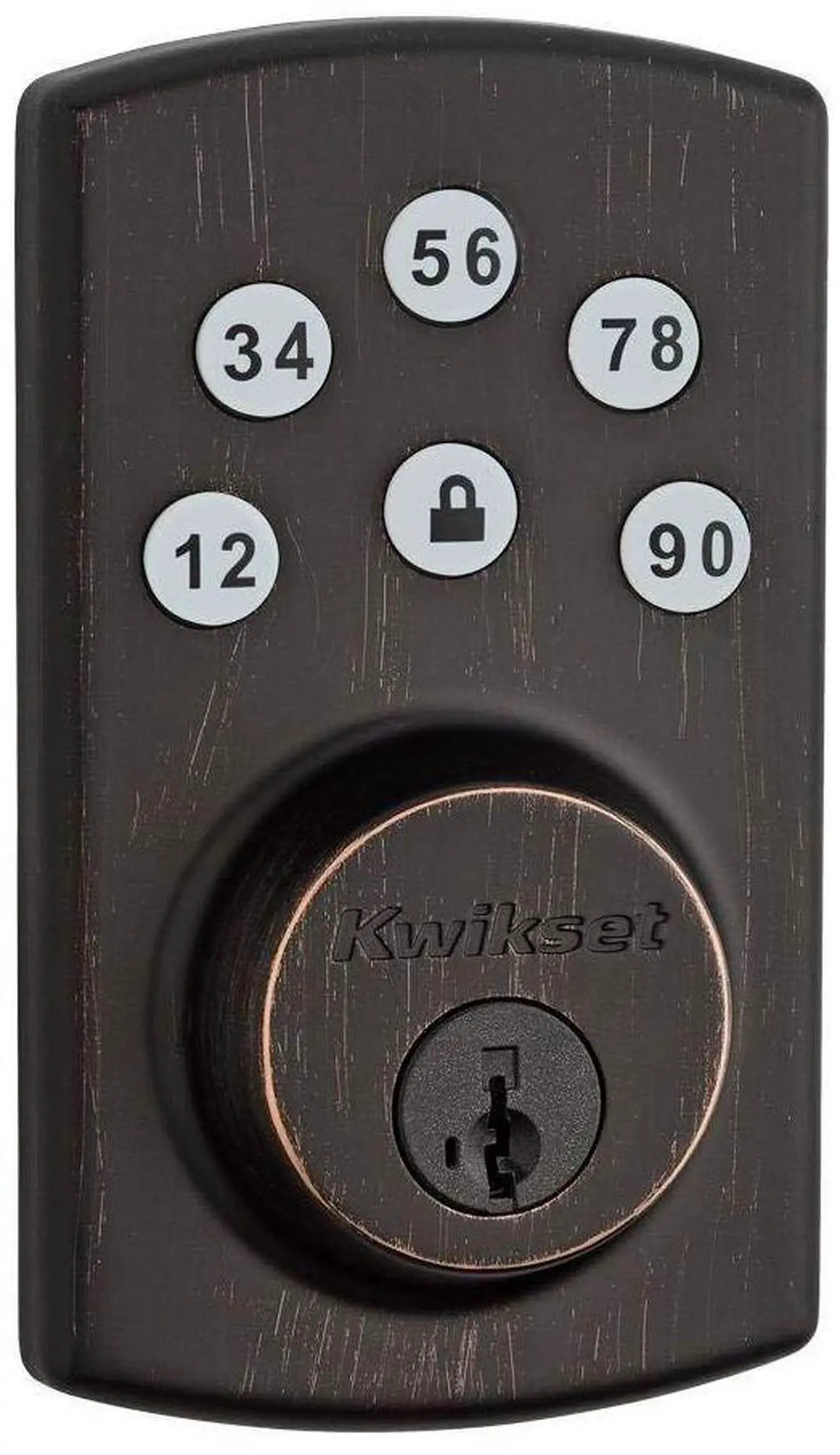 Alt view image 2 of 10 - Kwikset 907 Powerbolt 2.0 Electronic Deadbolt & SmartKey in Venetian Bronze