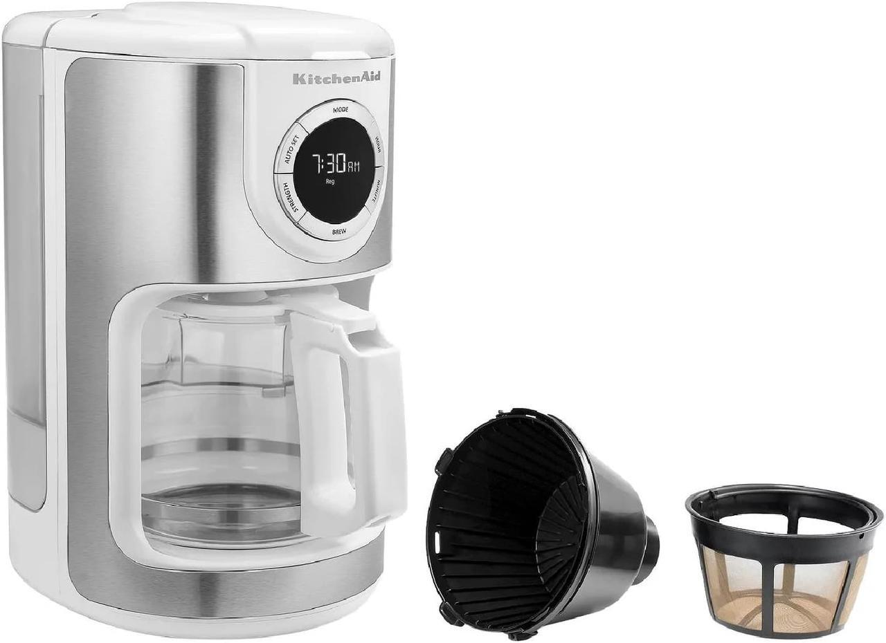 Alt view image 8 of 9 - KitchenAid KCM1202WH 12-Cup Glass Carafe Coffe Maker - White