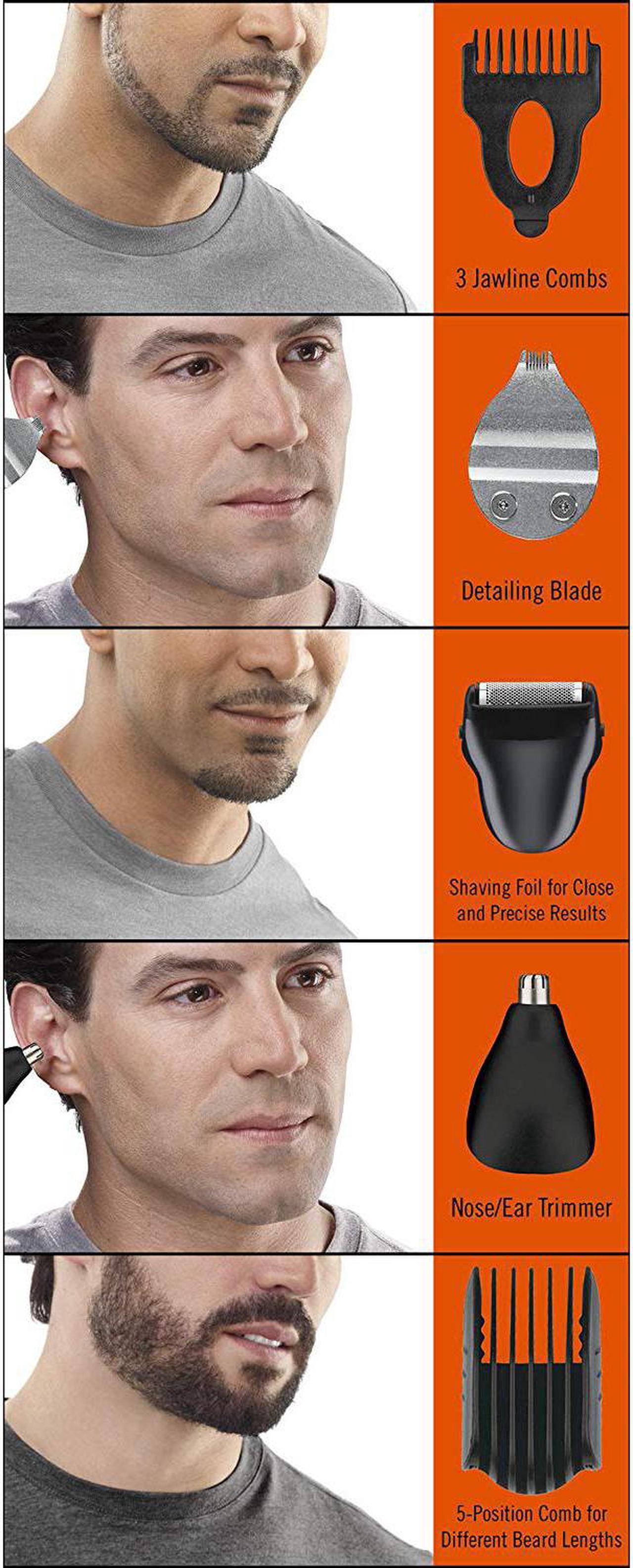 Alt view image 8 of 9 - Conair GMT189GB  13-Piece All-in-One Beard and Mustache Trimmer - Silver