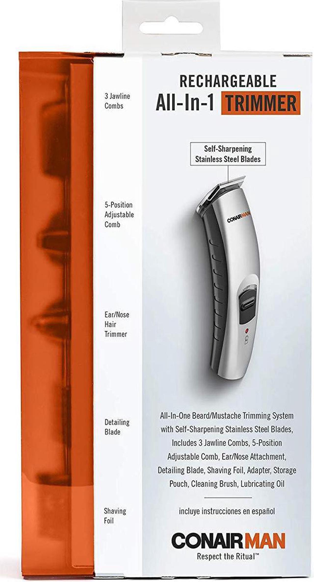 Alt view image 9 of 9 - Conair GMT189GB  13-Piece All-in-One Beard and Mustache Trimmer - Silver