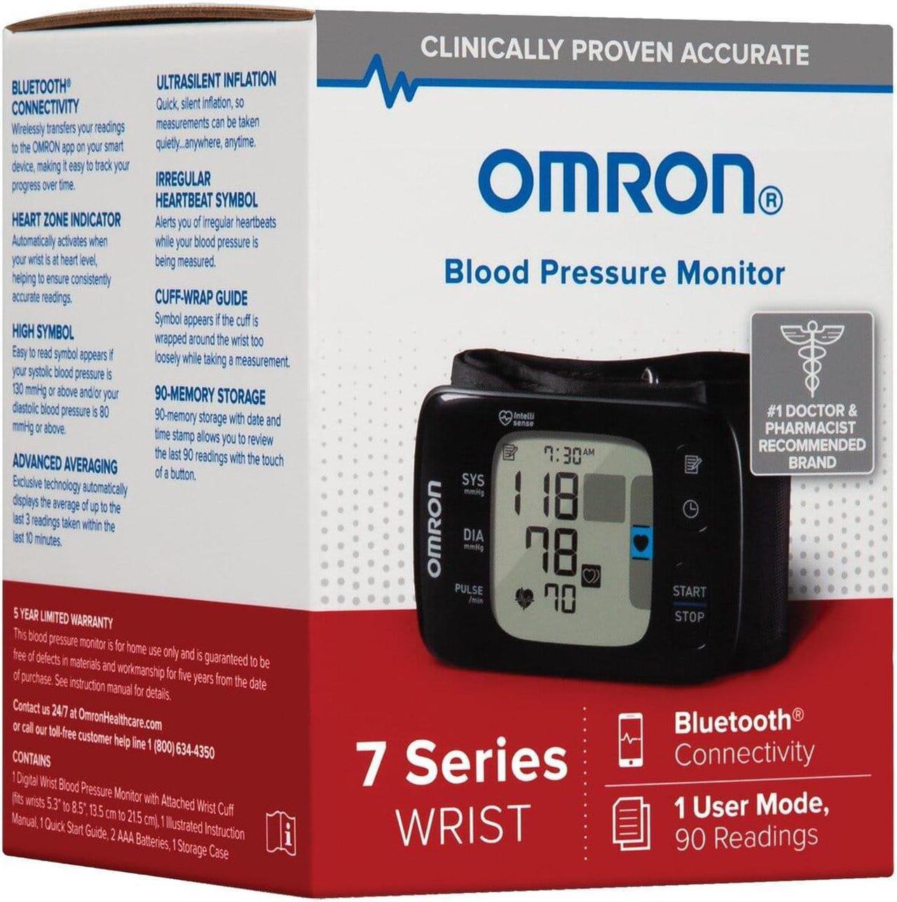 Alt view image 7 of 13 - Omron 7 Series Wireless Wrist Home Blood Pressure Monitor BP6350