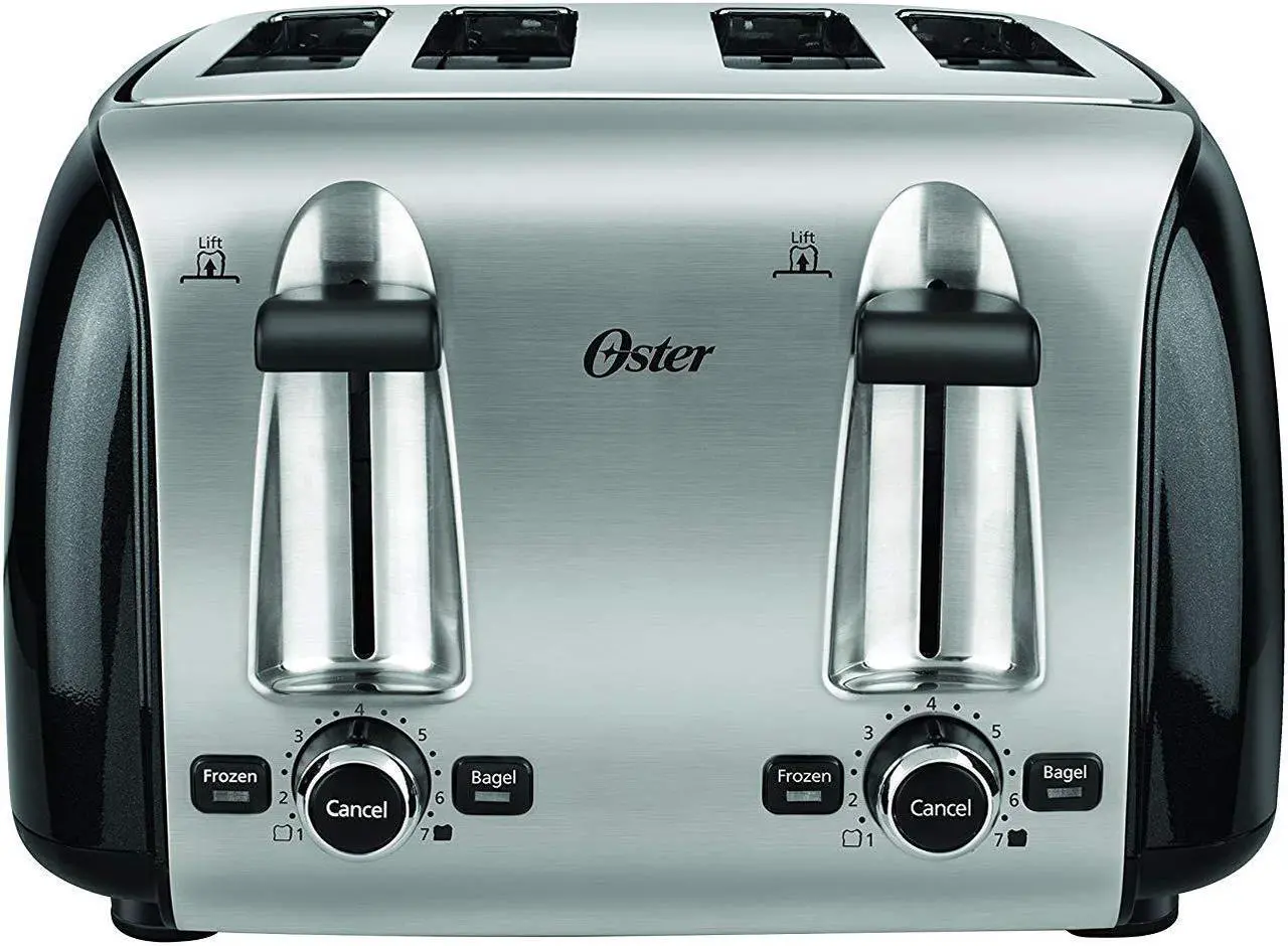 Alt view image 8 of 10 - Oster 4-Slice Toaster, Black Metallic TSSTTRPMB4-NP