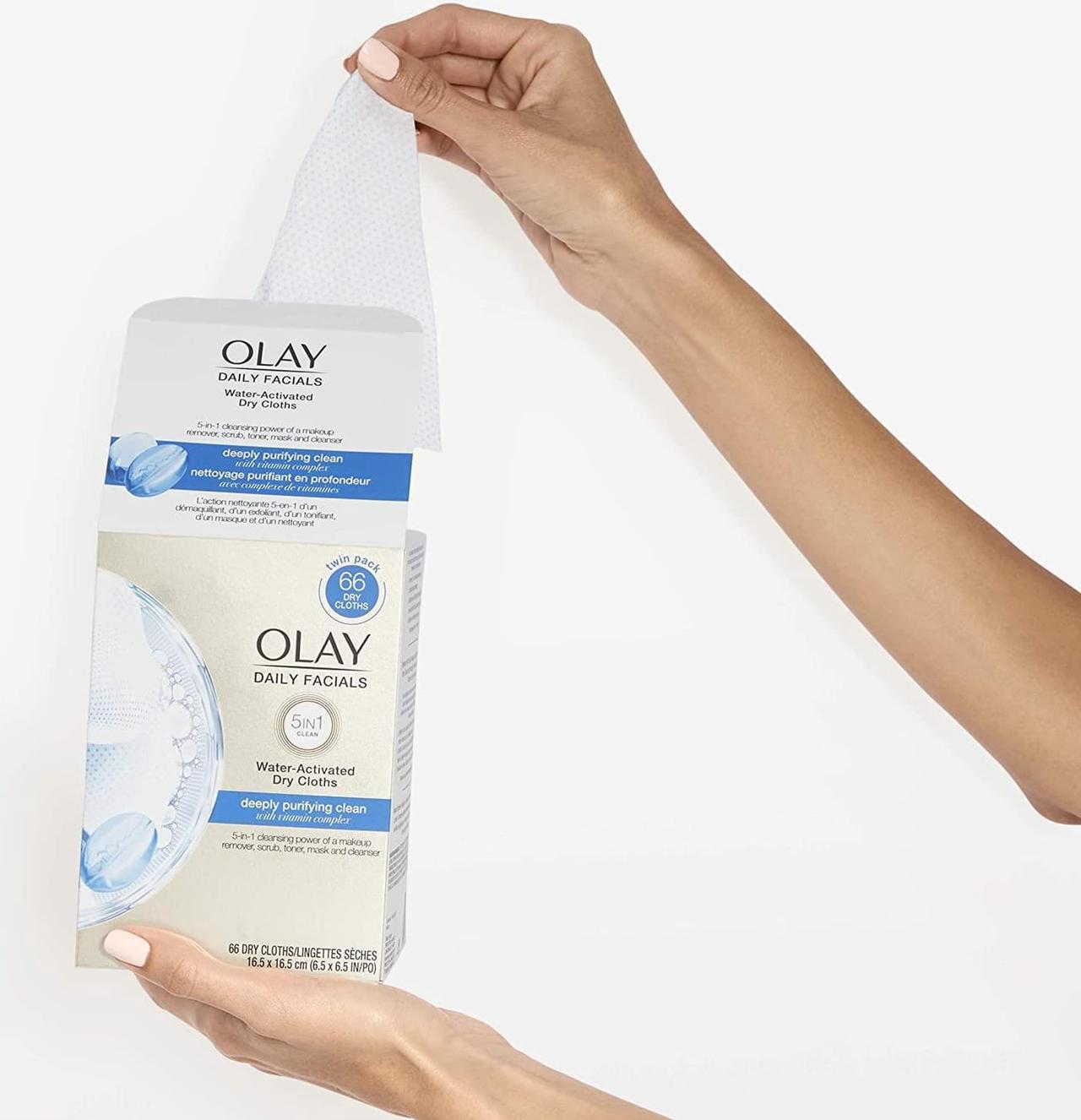 Alt view image 6 of 7 - olay daily facial cleansing cloths for a deeply purifying clean, makeup remover, 33 count pack of 3