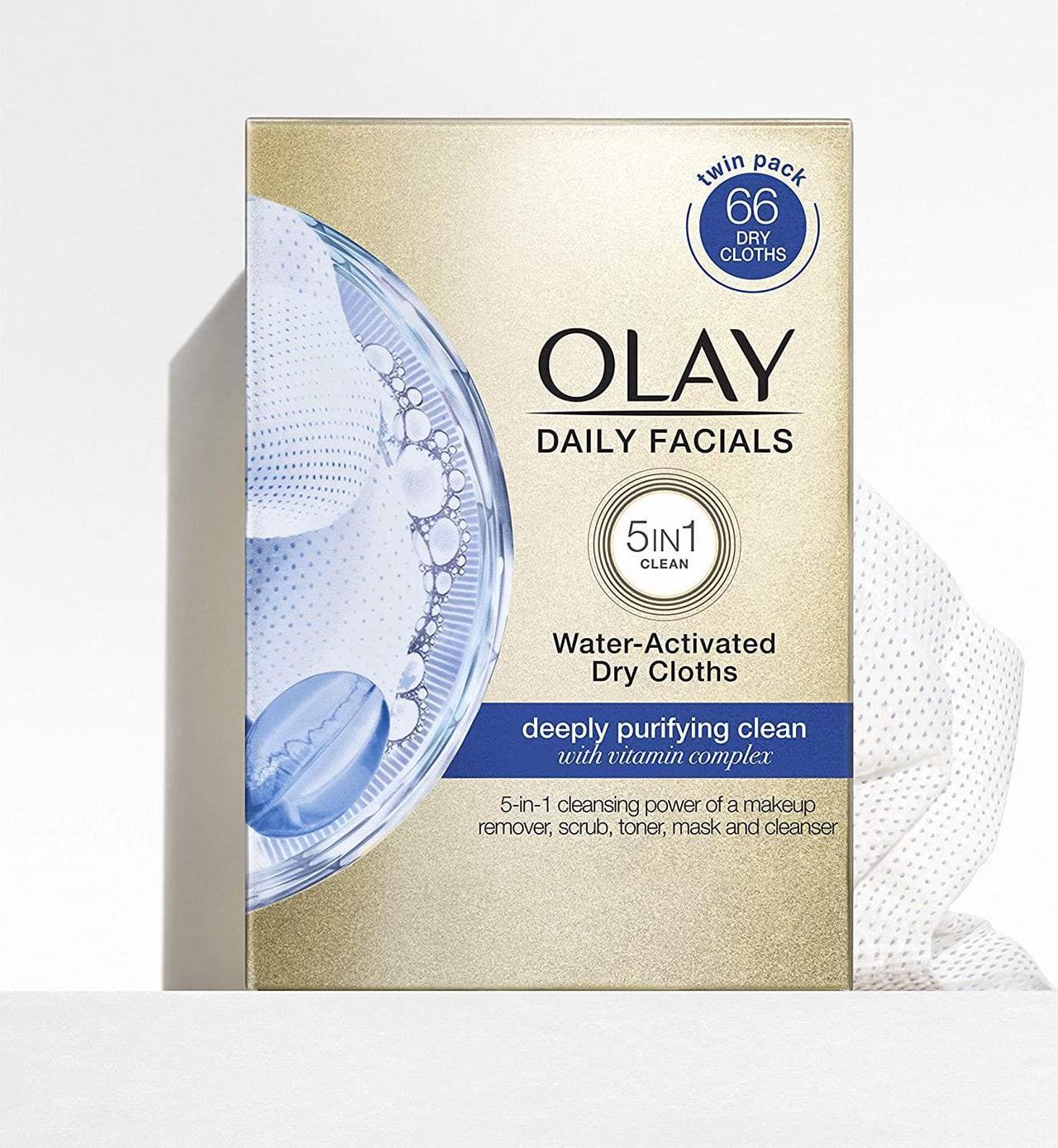 Alt view image 7 of 7 - olay daily facial cleansing cloths for a deeply purifying clean, makeup remover, 33 count pack of 3