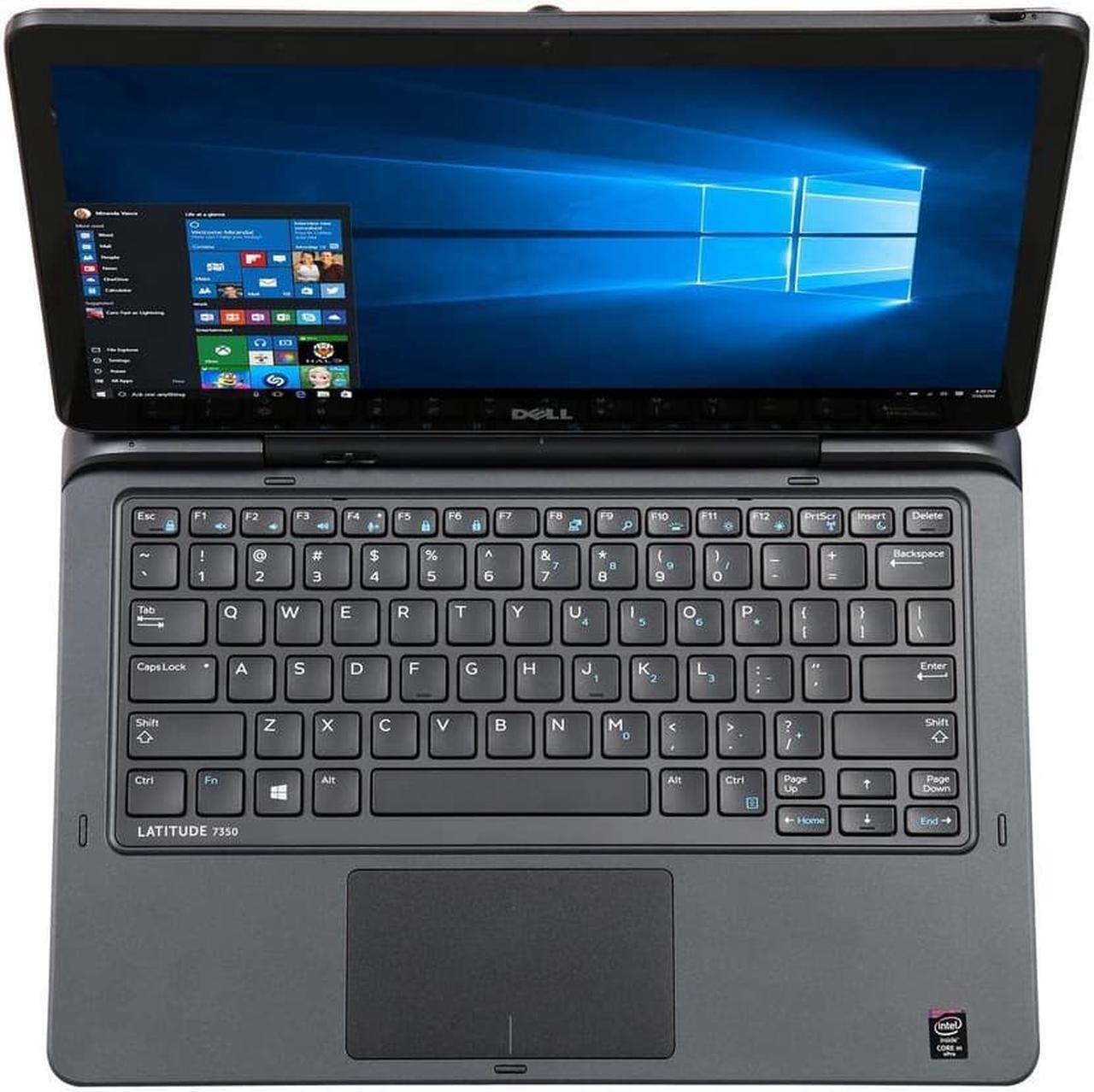 Alt view image 2 of 7 - Dell Latitude 7350 13.3" FHD IPS Touch-Screen Laptop 2-in-1 Tablet Ultrabook, Intel Core M5Y71 up to 2.9GHz, 4GB Ram, 128GB SSD, Dual Webcam, Backlit Keyboard, 802.11AC, Bluetooth, Win 10 Pro