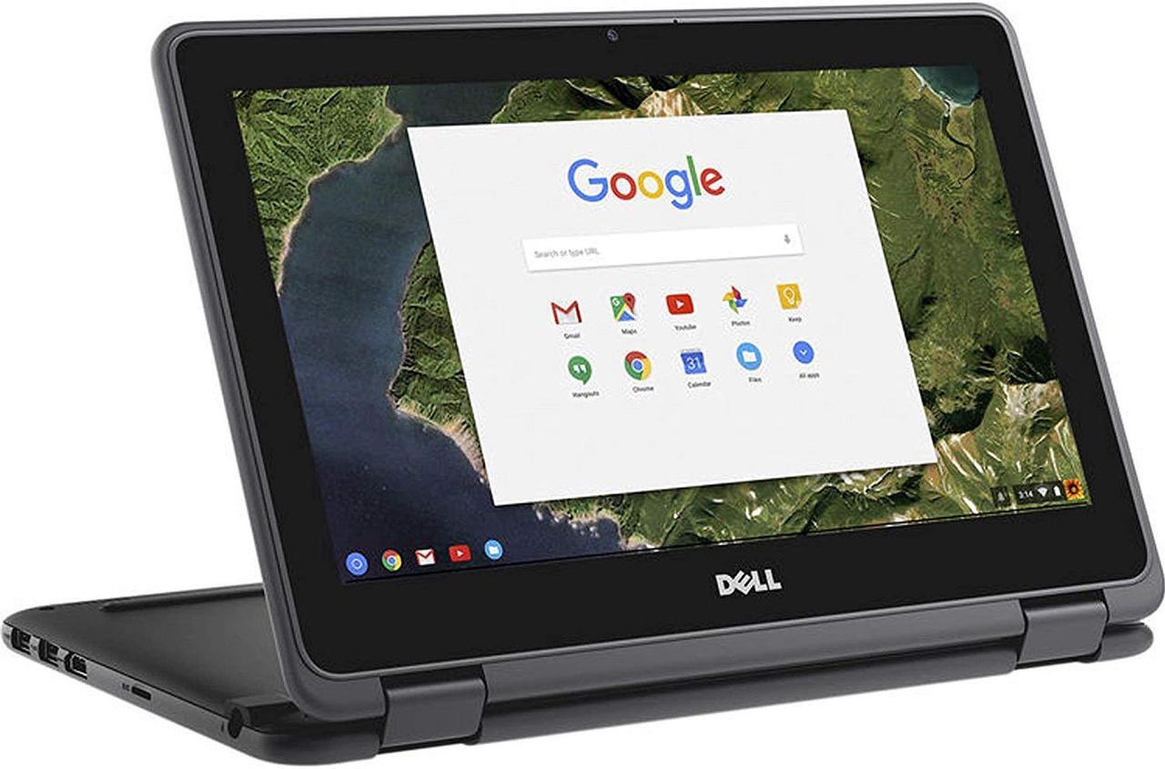 Alt view image 3 of 7 - Dell 3189 Convertible Chromebook 11.6" HD IPS Touchscreen, Intel Celeron N3060 Up to 2.48GHz, 4GB Ram 16GB SSD, HDMI, WiFi, Webcam, Chrome OS Grade B