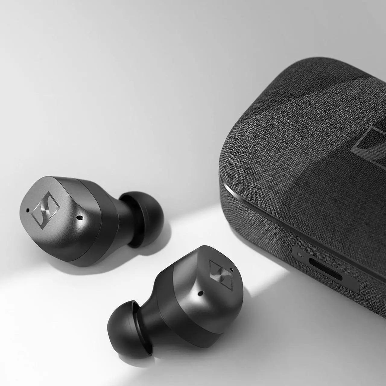 Alt view image 2 of 2 - Sennheiser MOMENTUM True Wireless 4 Smart Earbuds with Bluetooth 5.4, Crystal-Clear Sound, Comfortable Design, 30-Hour Battery Life, Adaptive ANC, LE Audio and Auracast - Black Graphite