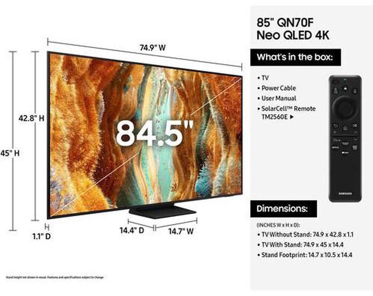 Alt view image 5 of 5 - Samsung QN70F Neo QLED 85-Inch 4K Smart in Black - QN85QN70FAFXZA