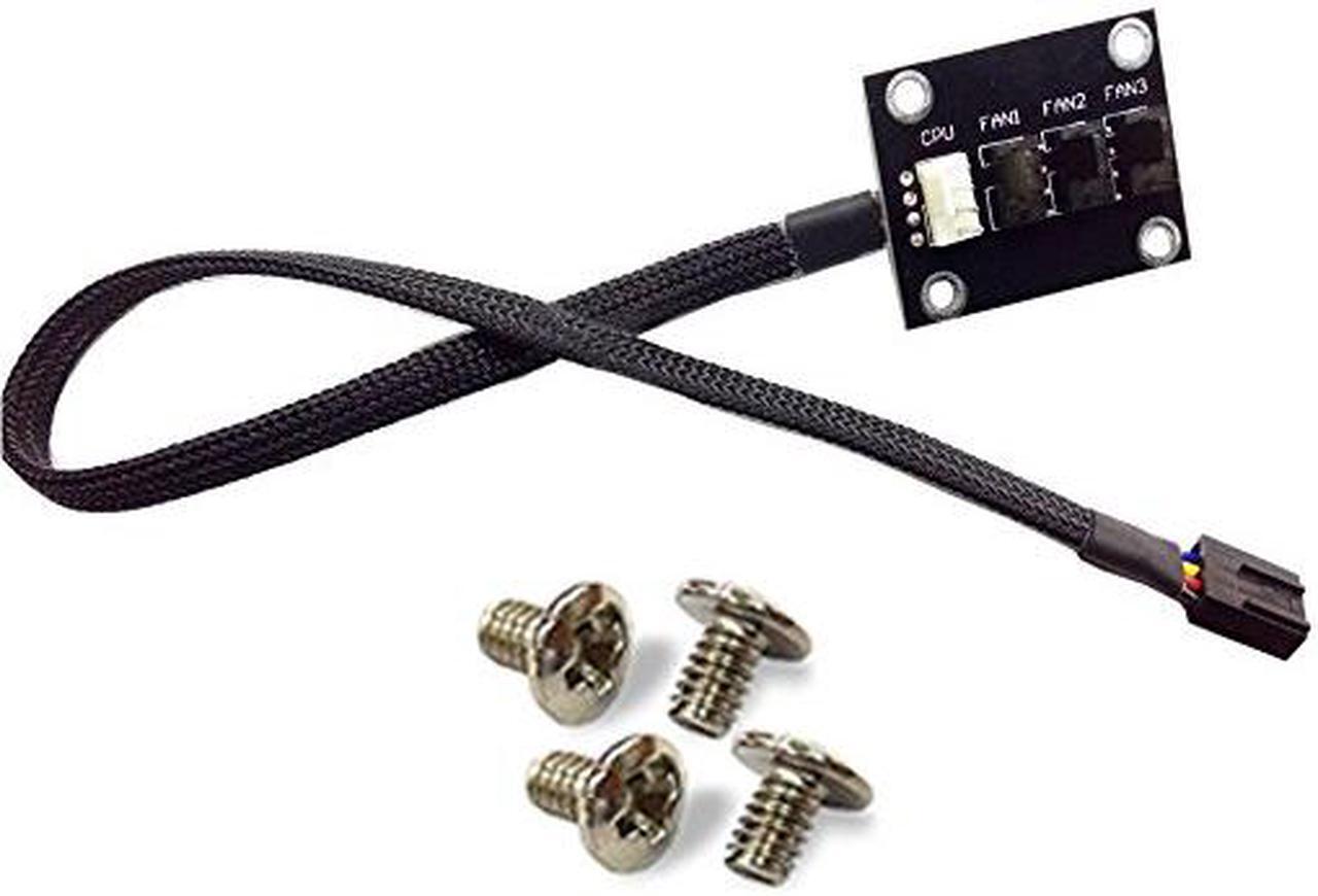 Alt view image 2 of 4 - 2Pcs Black Sleeved 4 Way PWM Splitter Hub for DC12V Computer Fans
