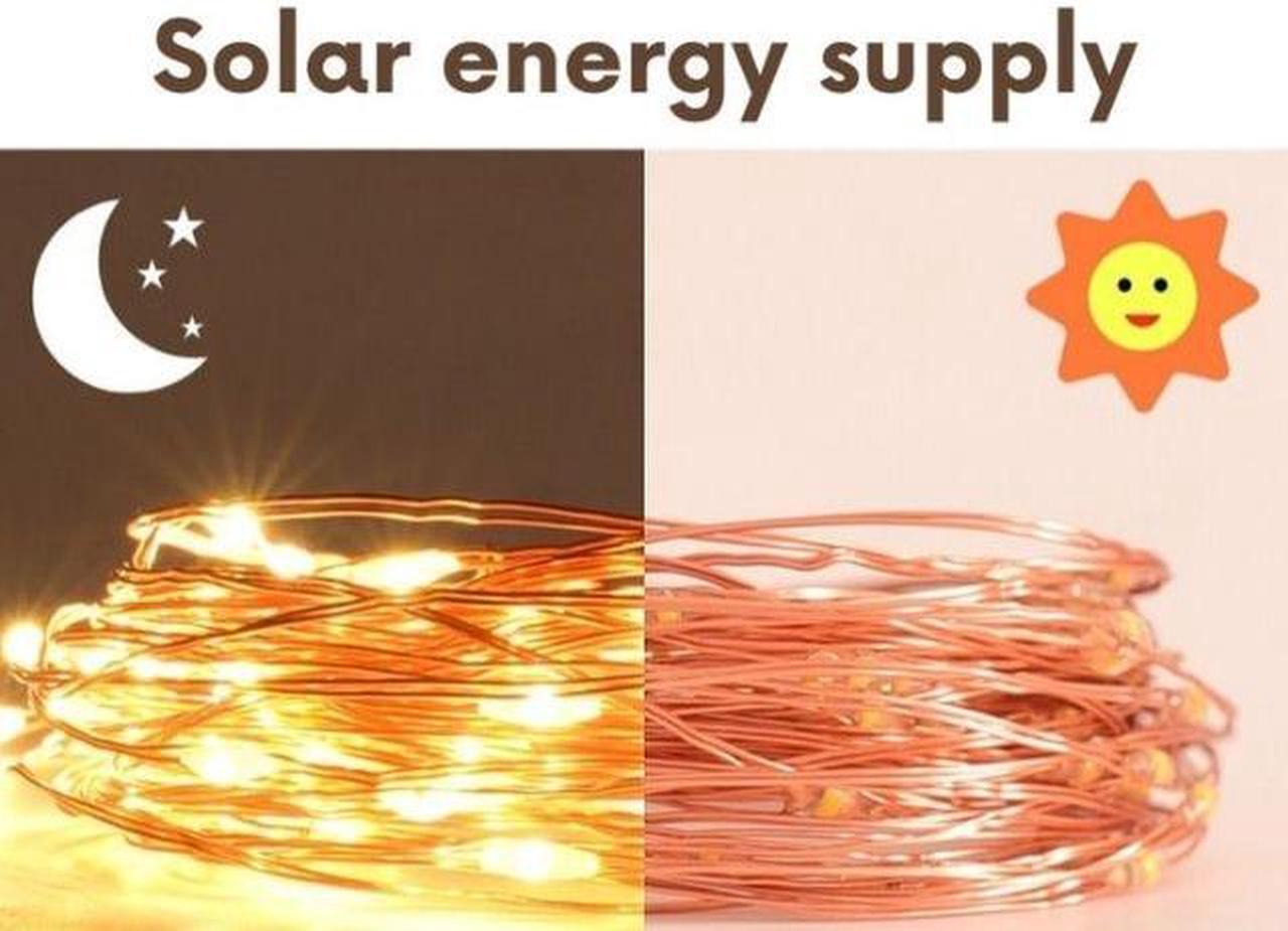 Alt view image 6 of 7 - 2-Pack Solar String Lights [Remote Control] Outdoor Waterproof Garden Starry Fairy Light Decor for Indoor Outdoor Party Wedding Christmas Tree Garden Decoration [10 meters/33ft]
