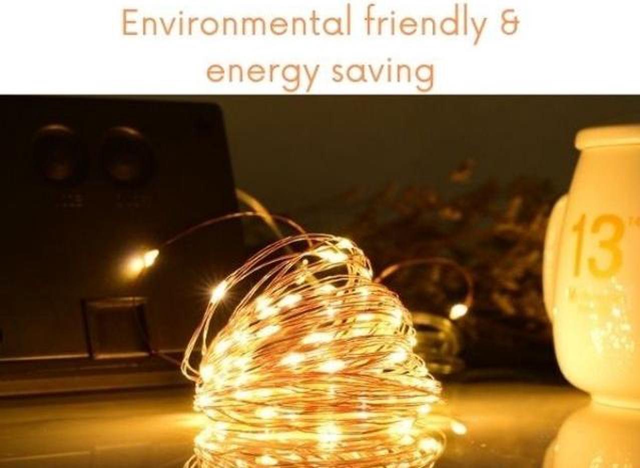 Alt view image 4 of 7 - 2-Pack Solar String Lights [Remote Control] Outdoor Waterproof Garden Starry Fairy Light Decor for Indoor Outdoor Party Wedding Christmas Tree Garden Decoration [10 meters/33ft]