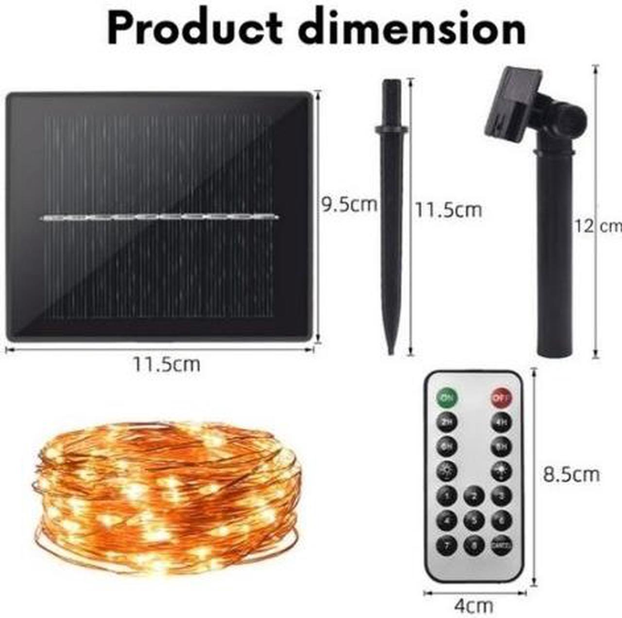 Alt view image 3 of 7 - 2-Pack Solar String Lights [Remote Control] Outdoor Waterproof Garden Starry Fairy Light Decor for Indoor Outdoor Party Wedding Christmas Tree Garden Decoration [10 meters/33ft]
