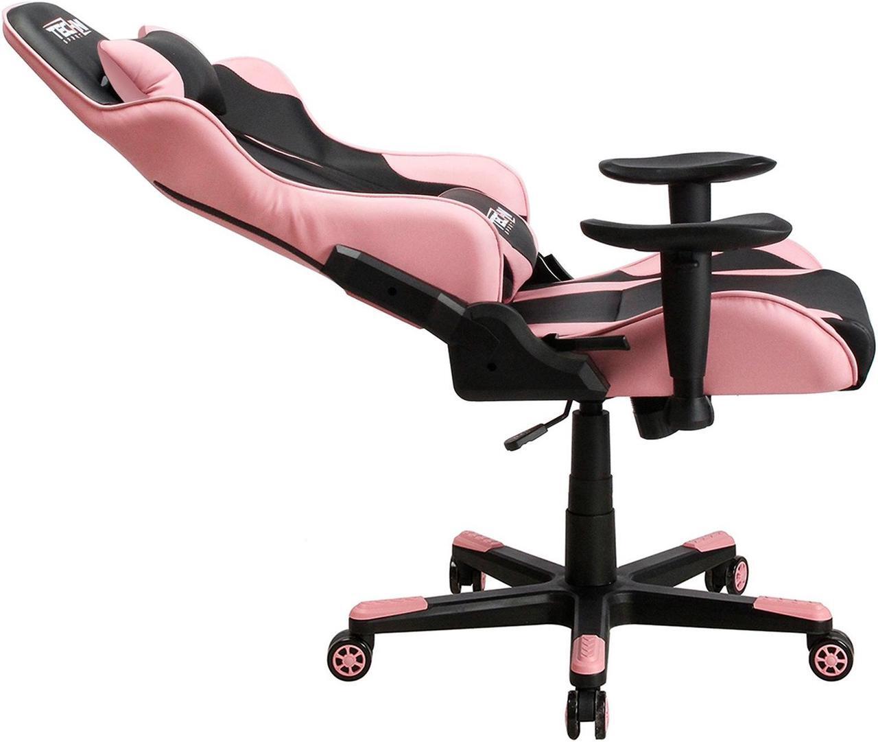 Alt view image 18 of 20 - Techni Sport TS43 High Back Racing Chair with Padded Arms, PC Gaming Chair with Height and Tilt Adjustment, Pink